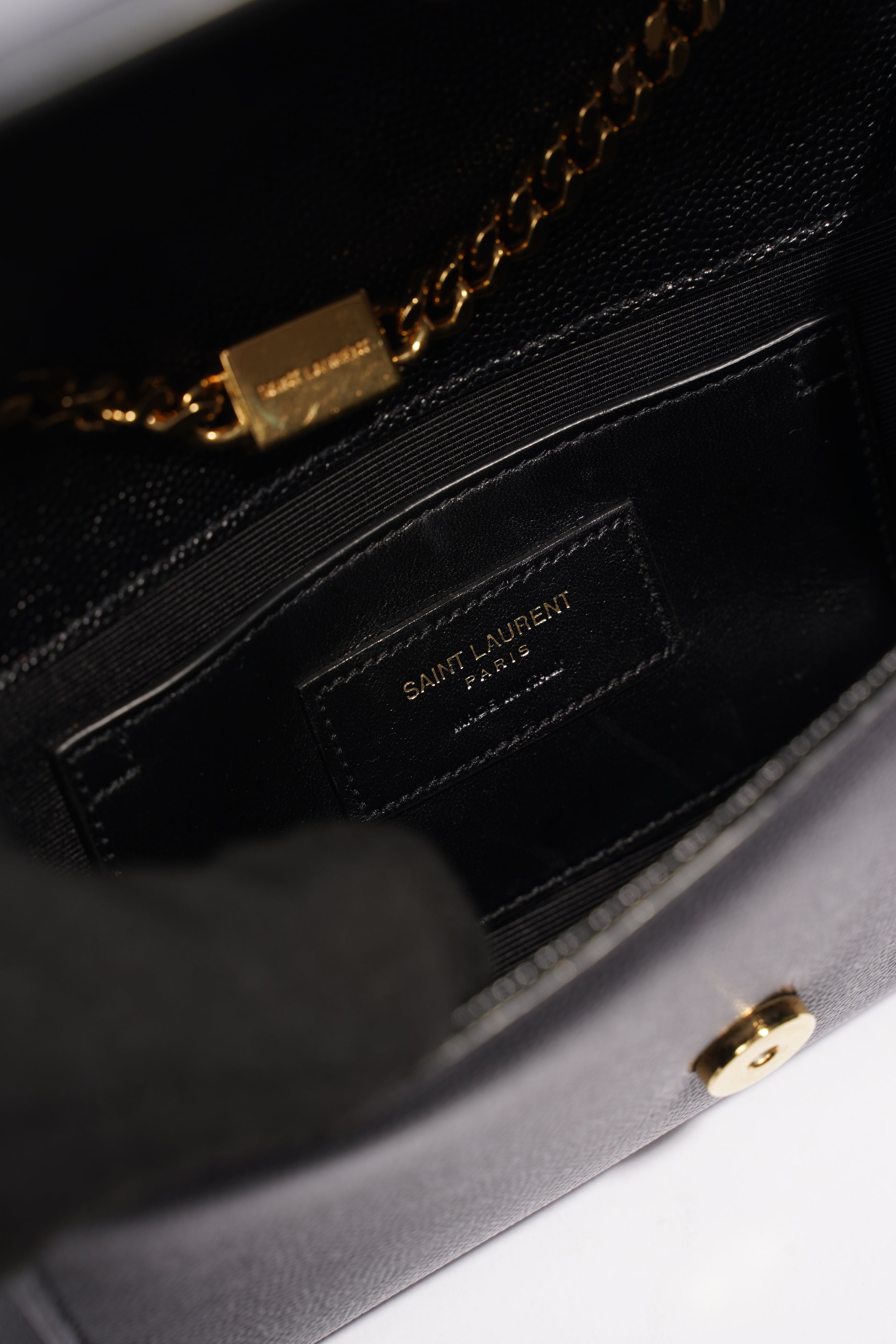 Saint Laurent Kate Black Leather Mini