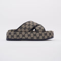 Gucci Angelina GG Supreme Beige Monogram / Navy Canvas EU 39 UK 6