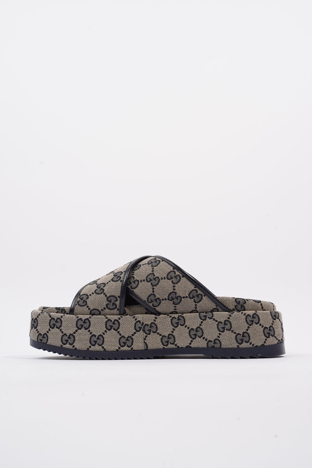 Gucci Angelina GG Supreme Beige Monogram / Navy Canvas EU 39 UK 6