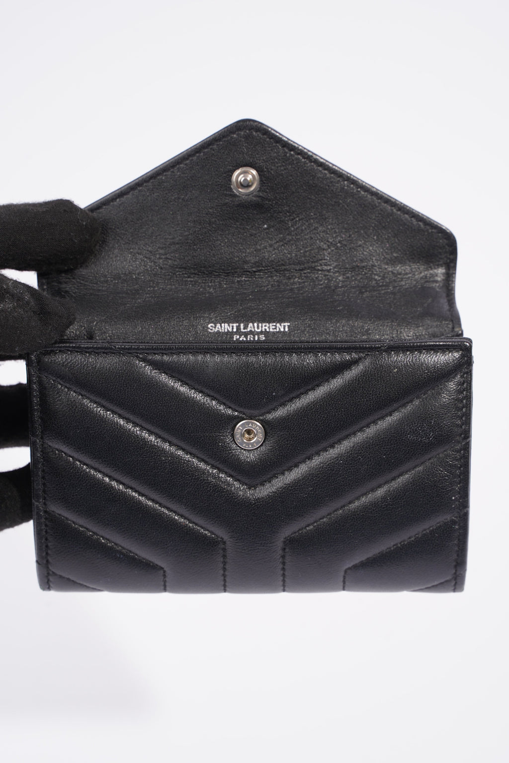 Saint Laurent Small Envelope Wallet Black Leather