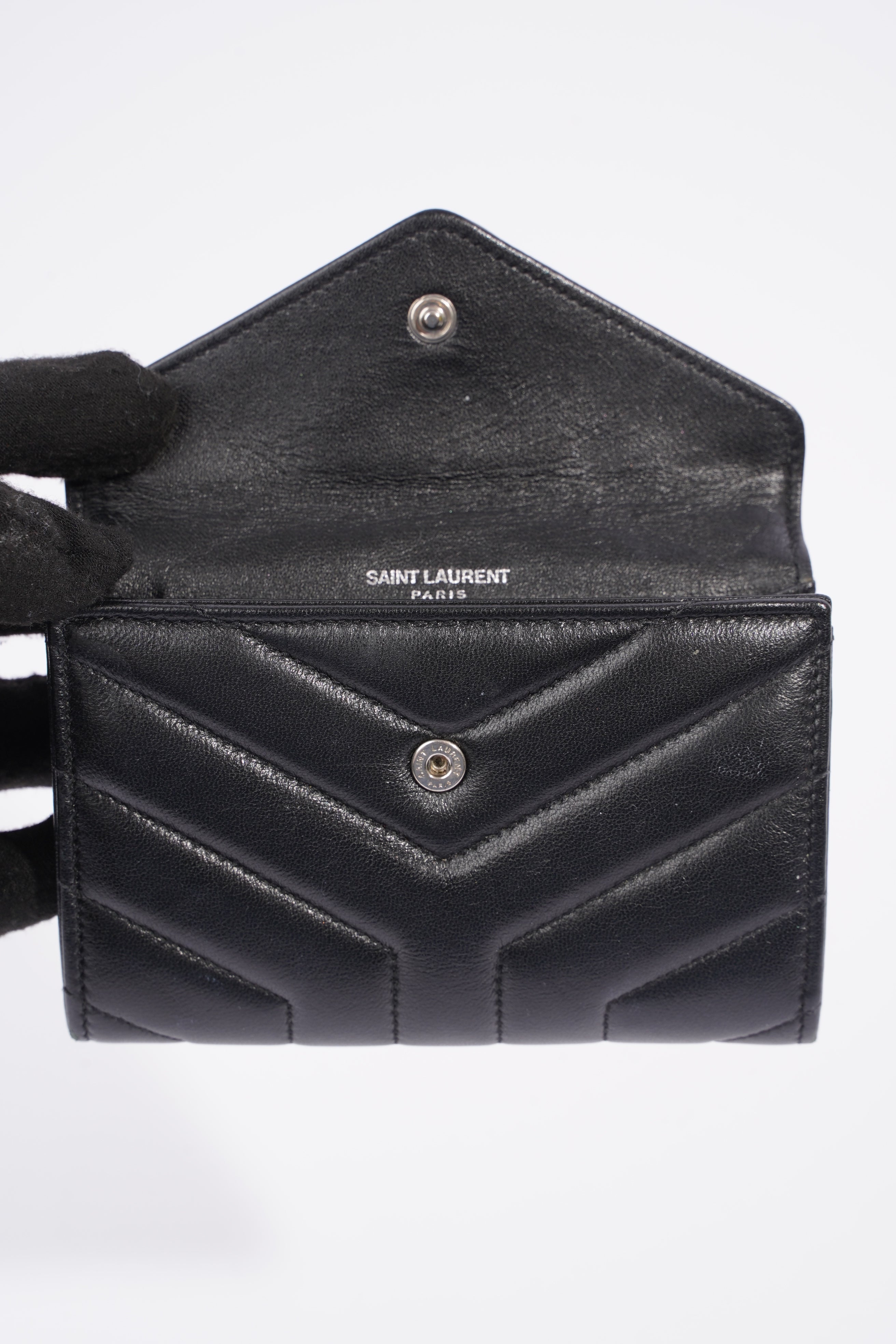 Saint Laurent Small Envelope Wallet Black Leather