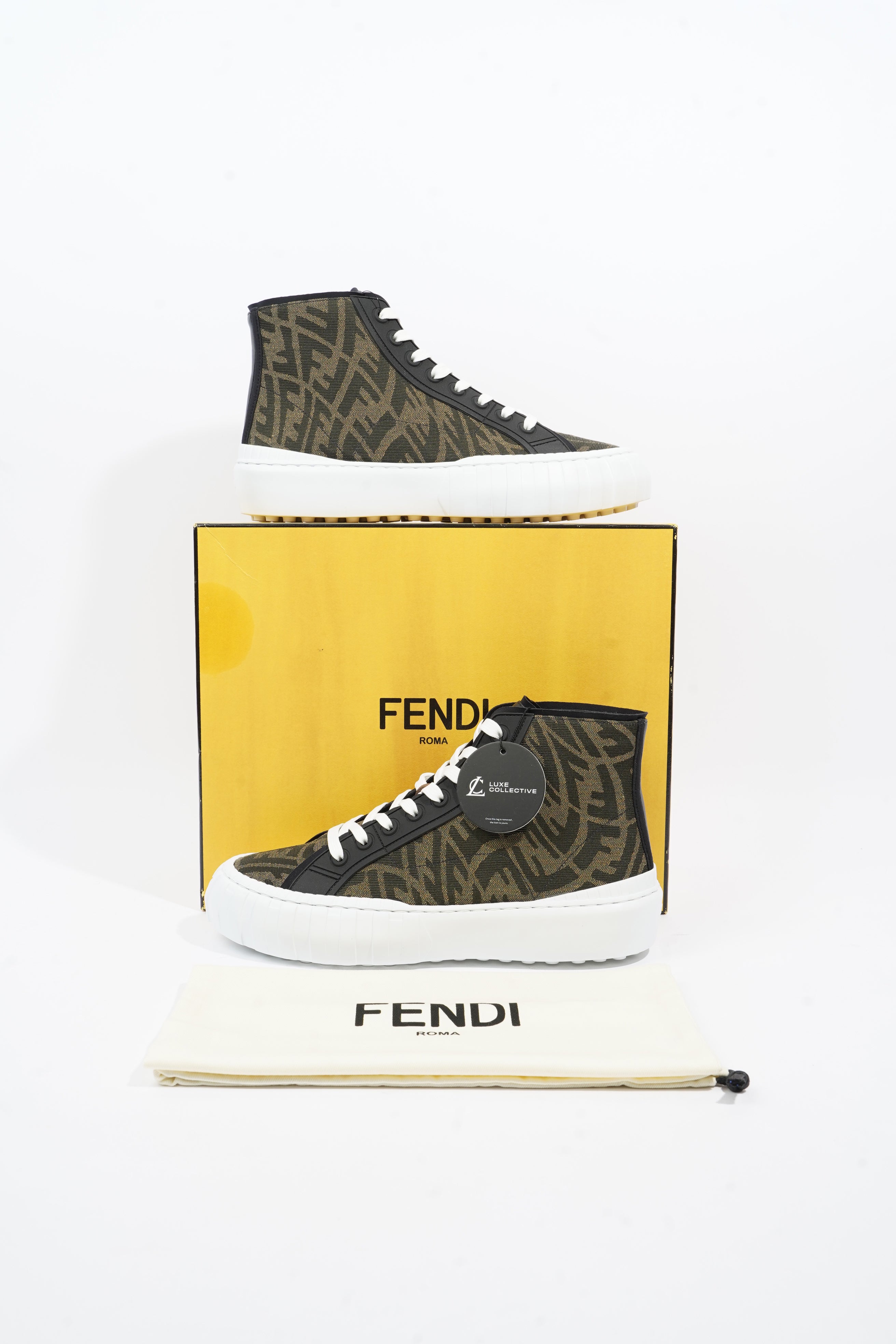 Fendi FF Vertigo High Top Zucca Canvas EU 43 UK 9