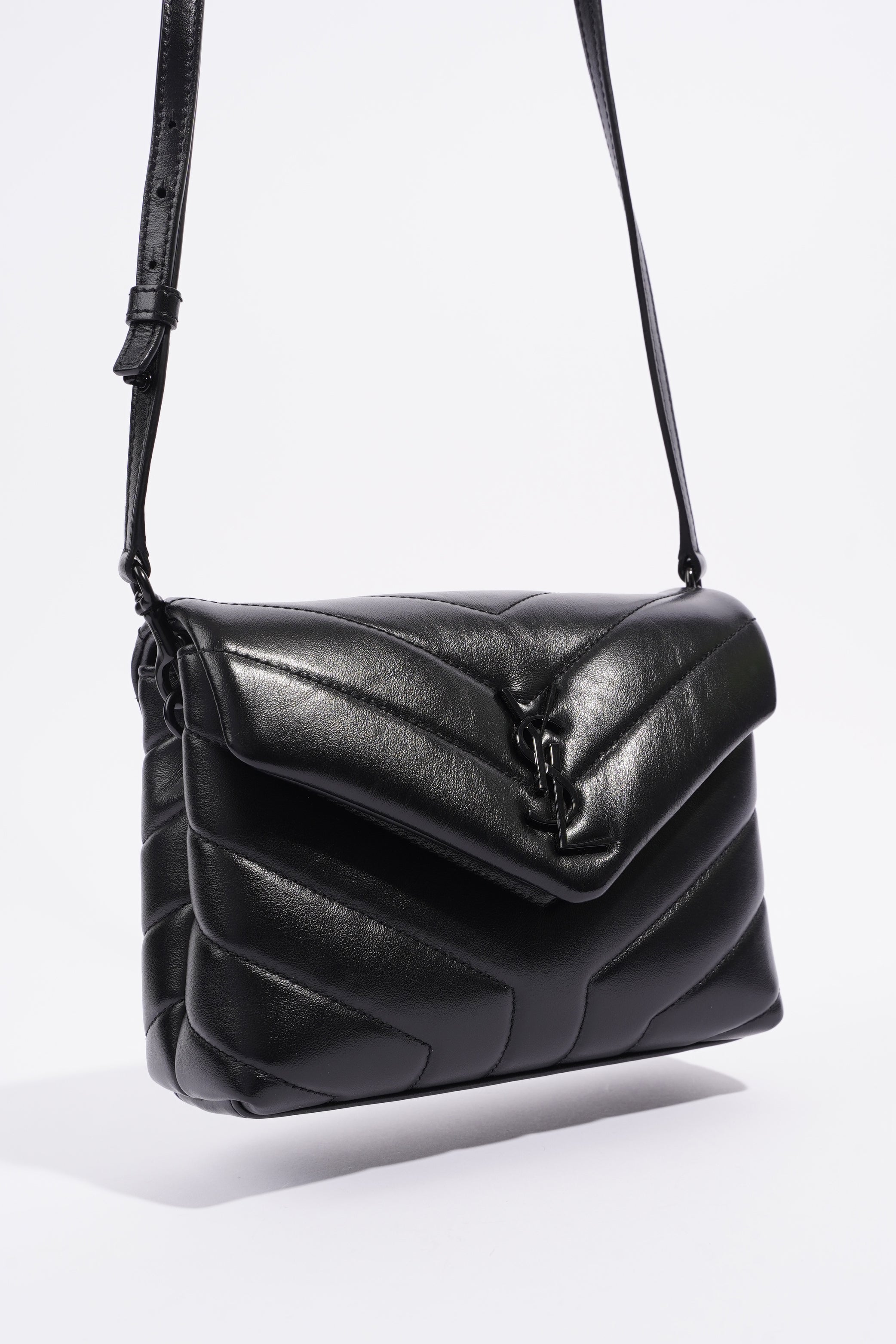 Saint Laurent Toy LouLou Black Calfskin Leather