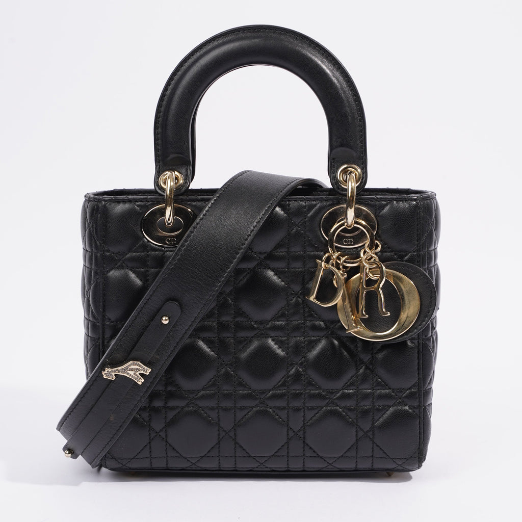 Christian Dior Lady Dior Black Leather Small