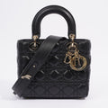 Christian Dior Lady Dior Black Leather Small