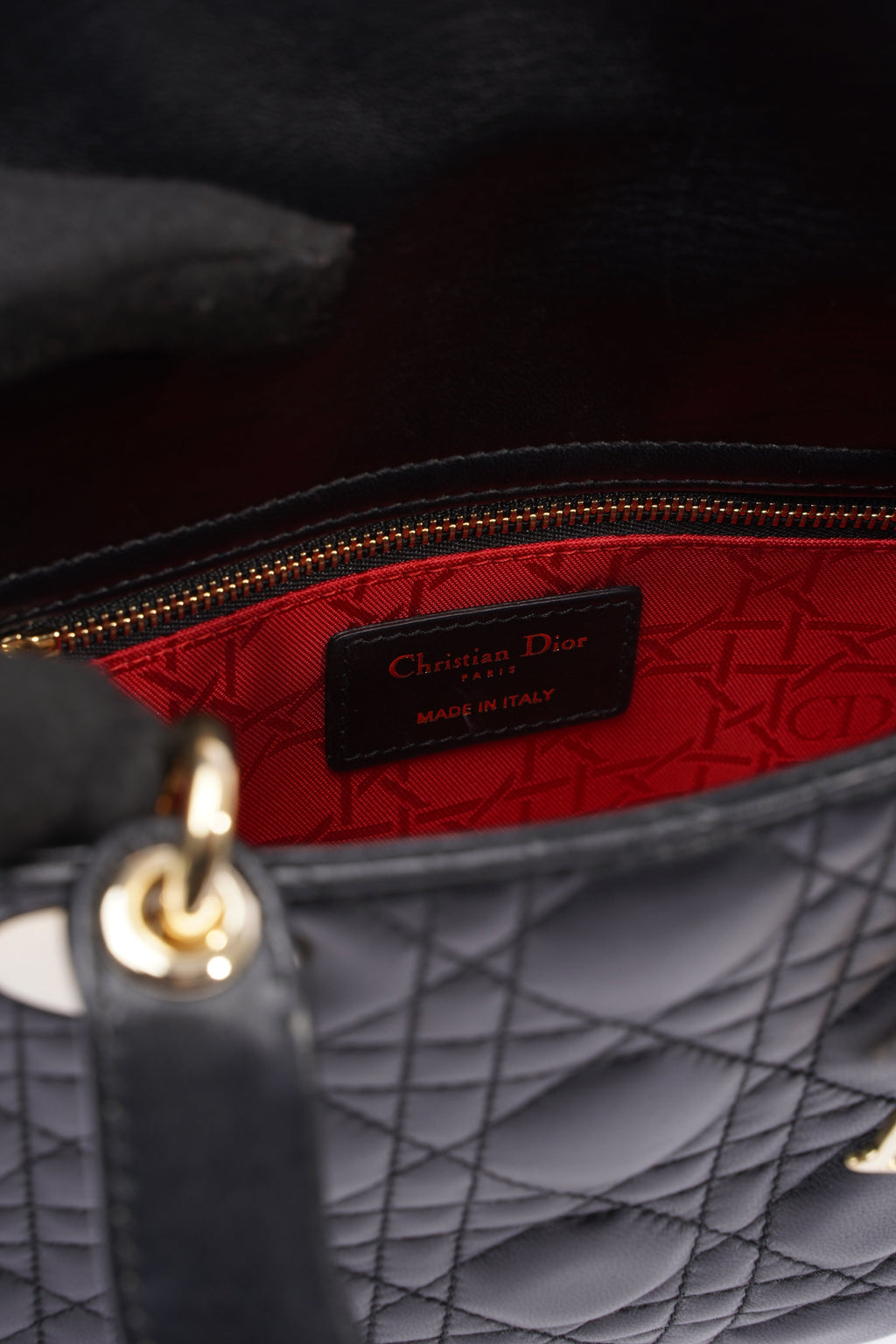 Christian Dior Lady Dior Black Leather Small