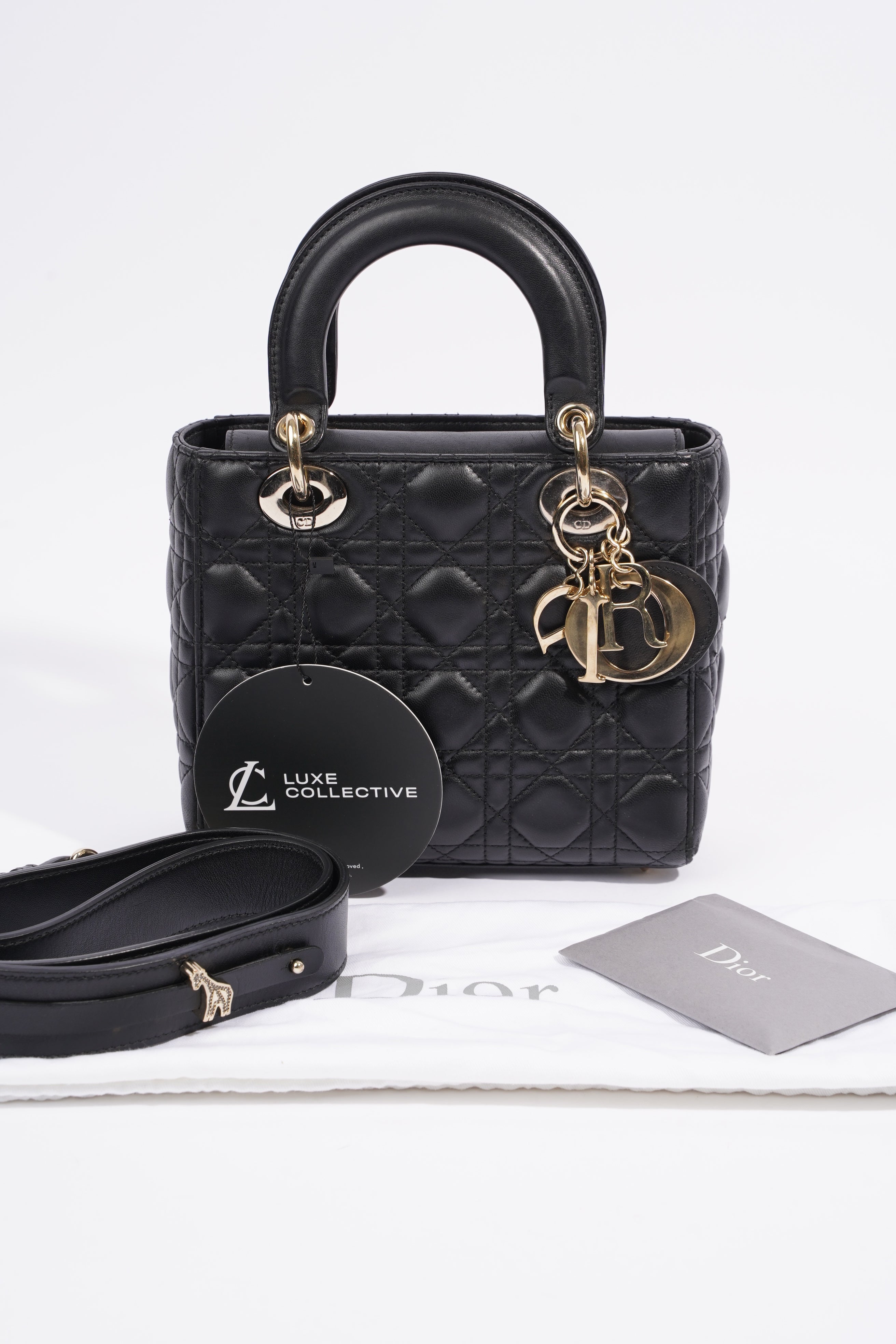 Christian Dior Lady Dior Black Leather Small
