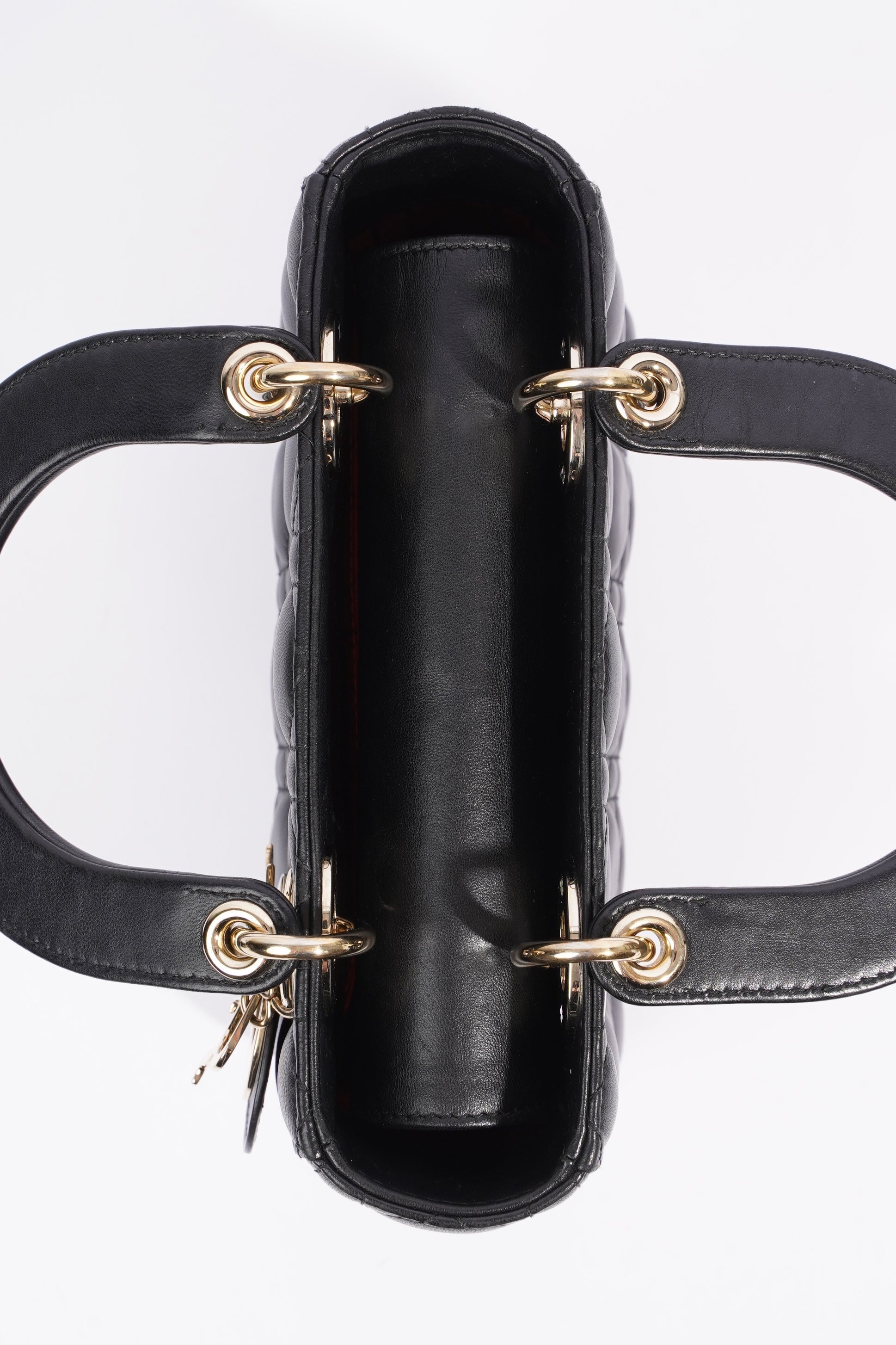 Christian Dior Lady Dior Black Leather Small