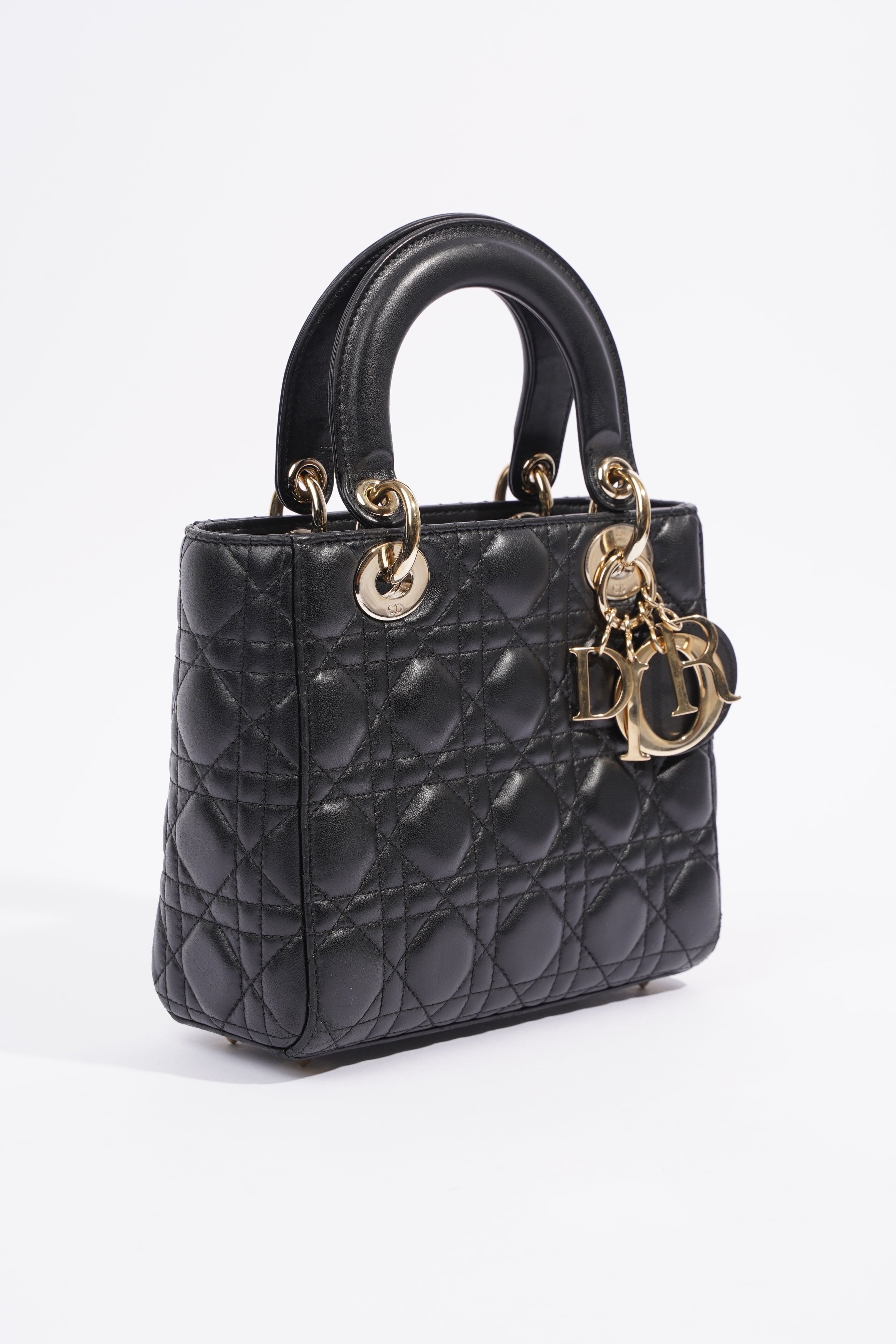 Christian Dior Lady Dior Black Leather Small
