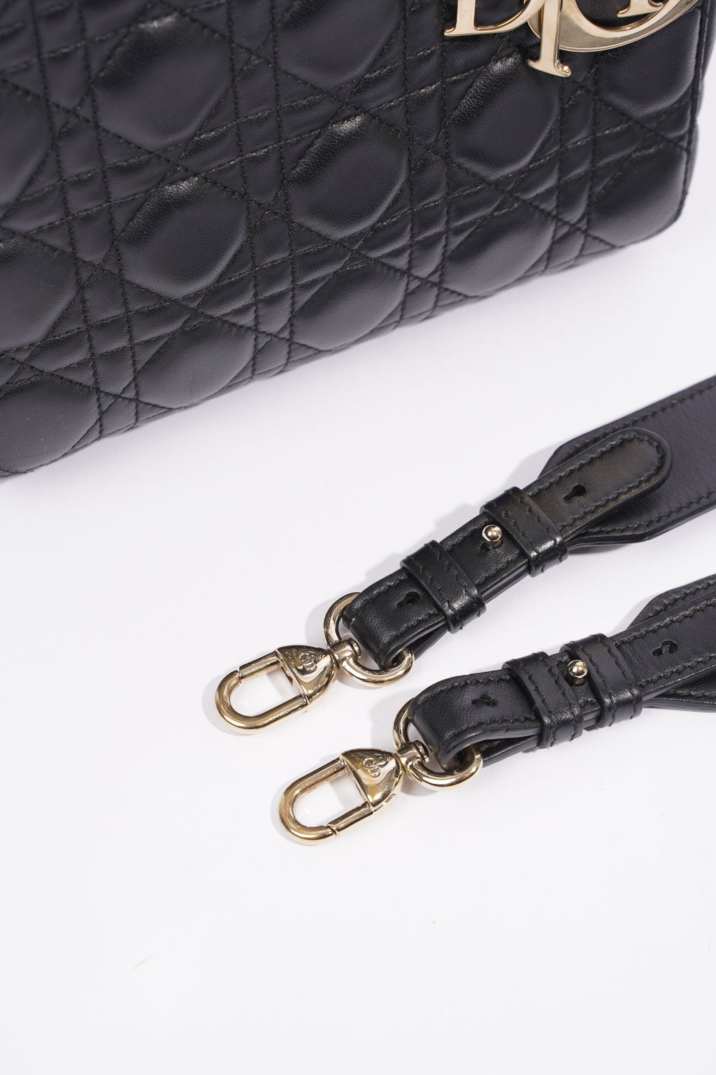 Christian Dior Lady Dior Black Leather Small