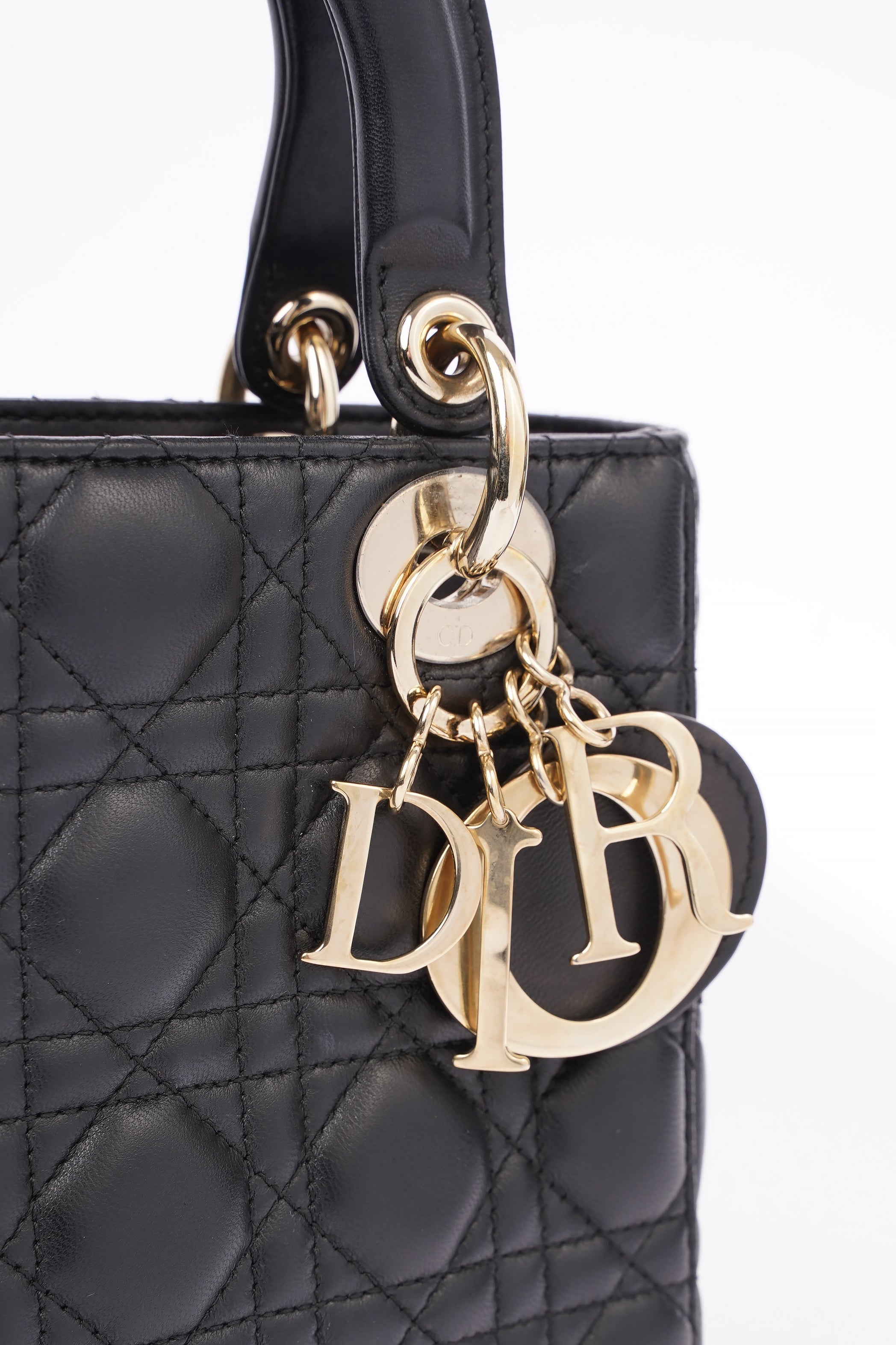 Christian Dior Lady Dior Black Leather Small
