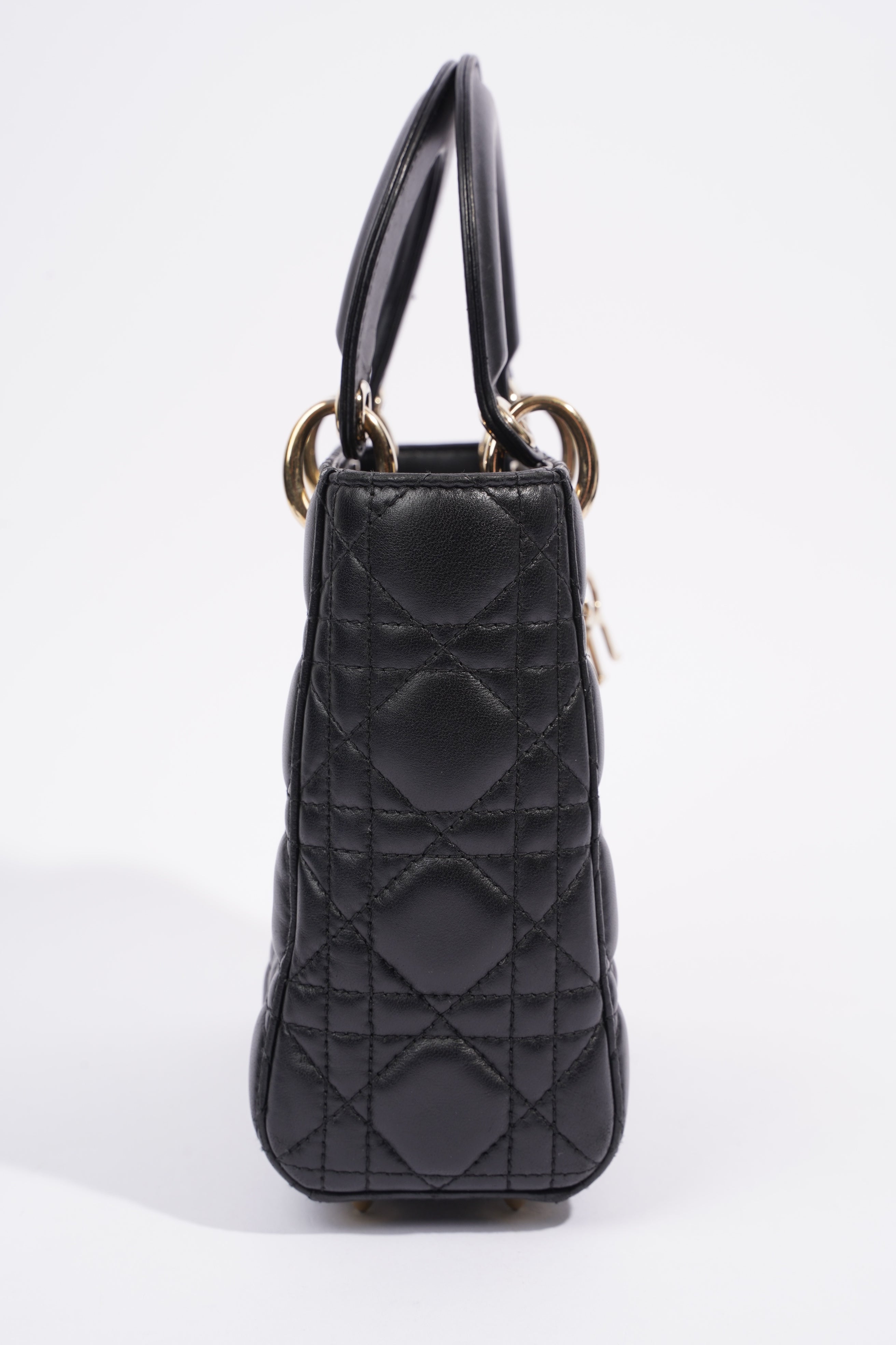 Christian Dior Lady Dior Black Leather Small