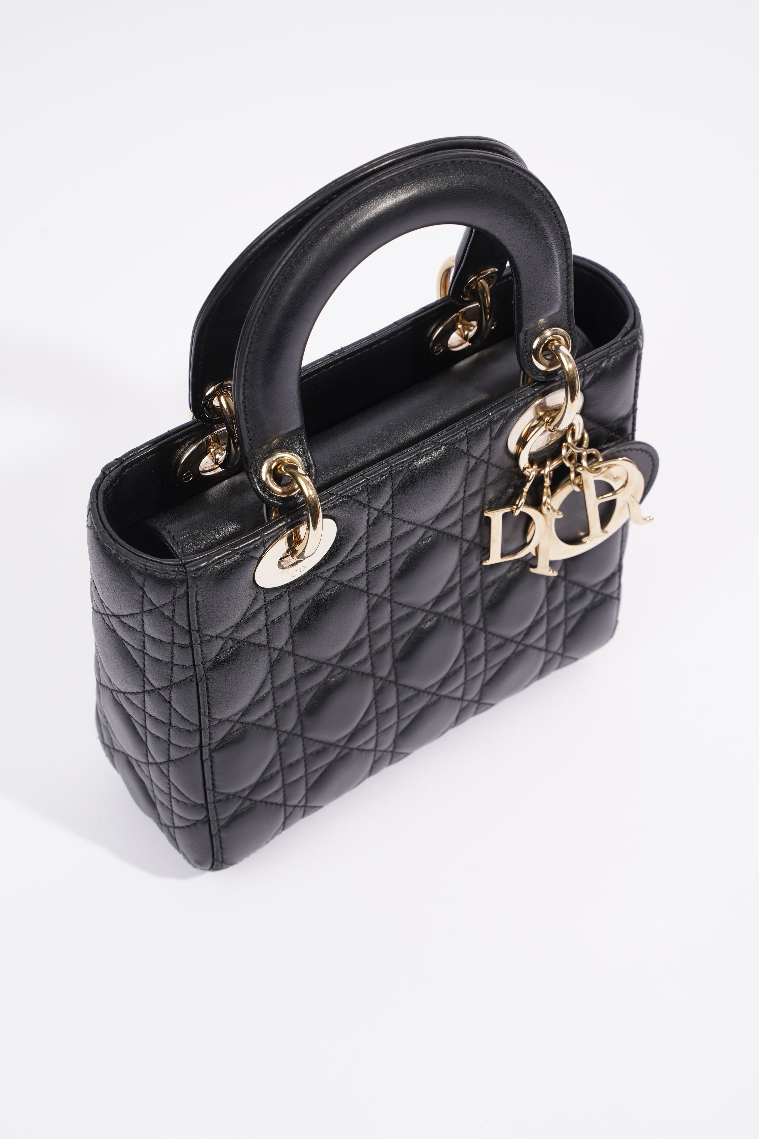 Christian Dior Lady Dior Black Leather Small