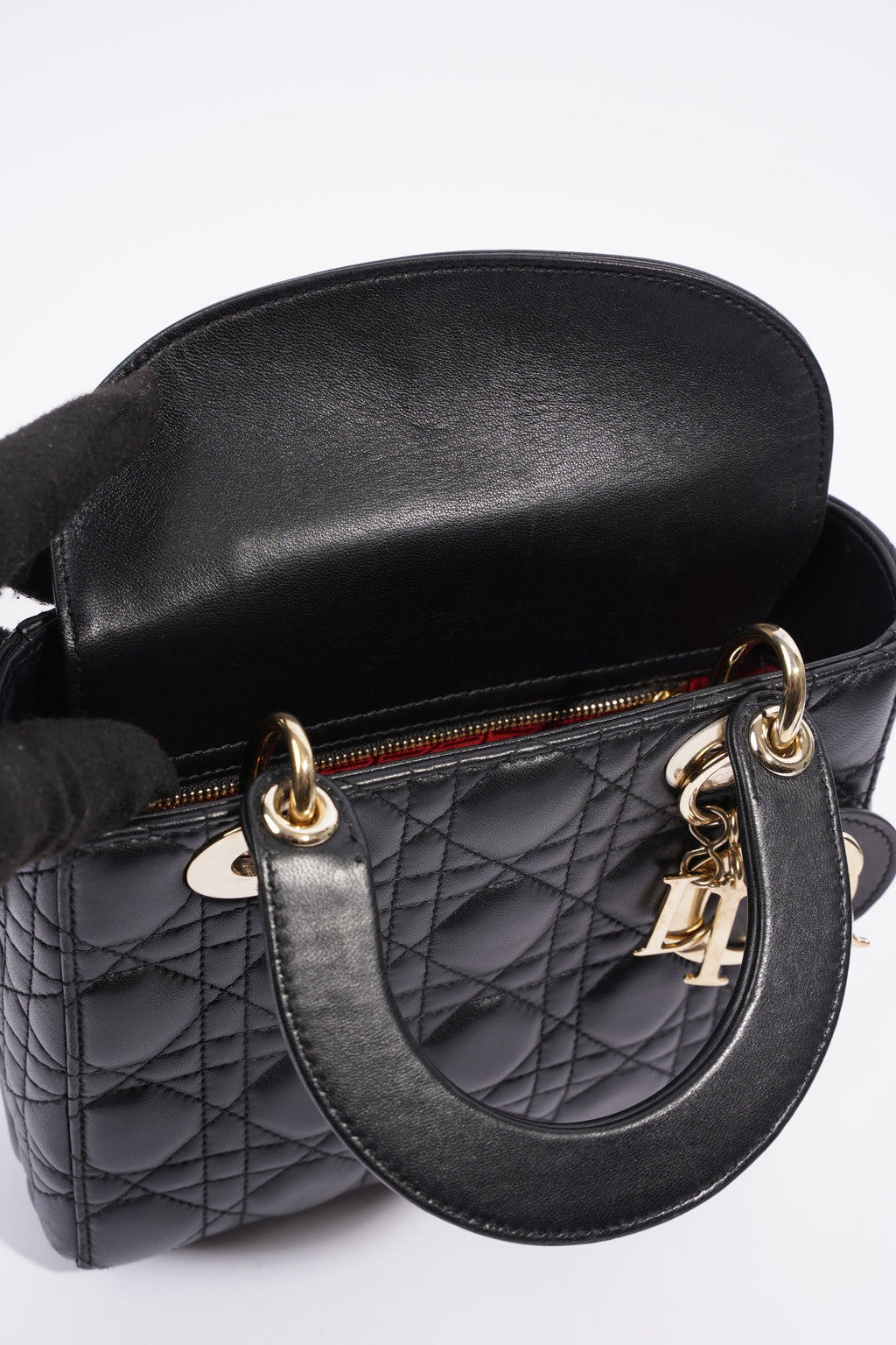 Christian Dior Lady Dior Black Leather Small