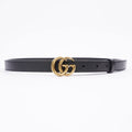 Gucci GG Marmont Belt Black / Gold Leather 75cm / 30"