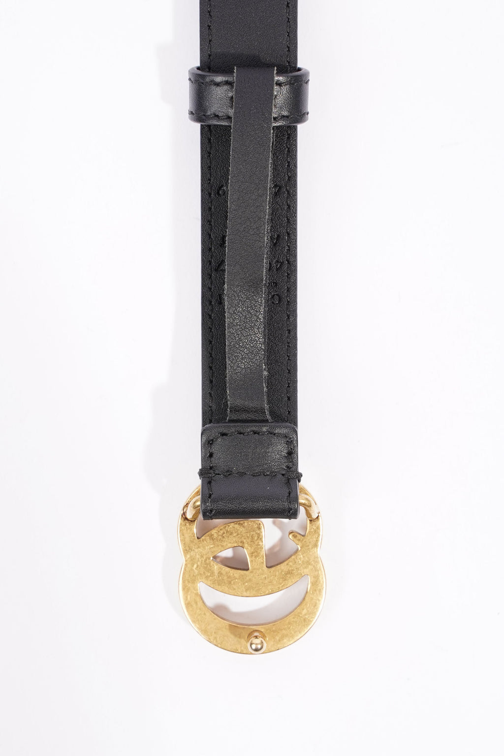 Gucci GG Marmont Belt Black / Gold Leather 75cm / 30"
