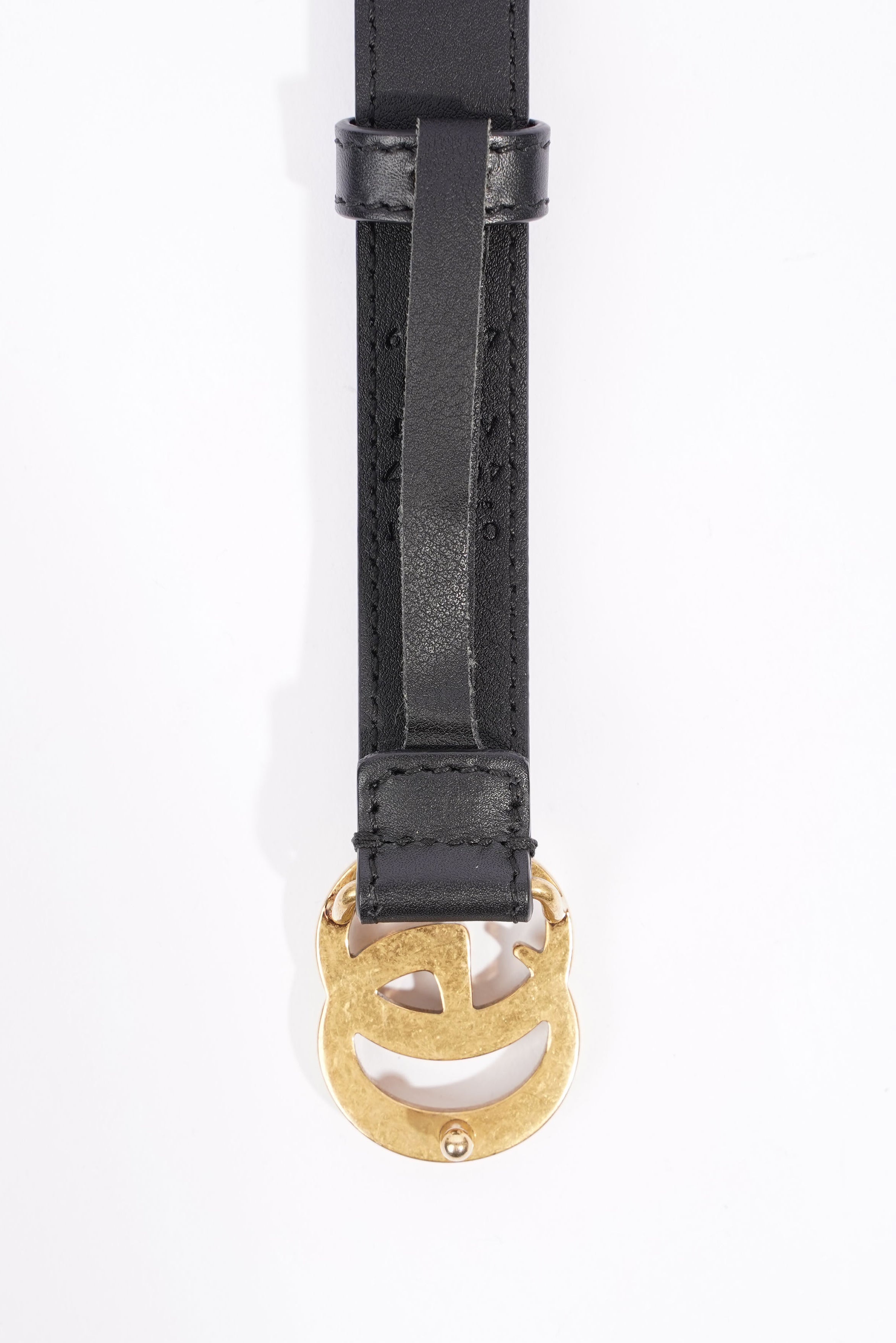 Gucci GG Marmont Belt Black / Gold Leather 75cm / 30"