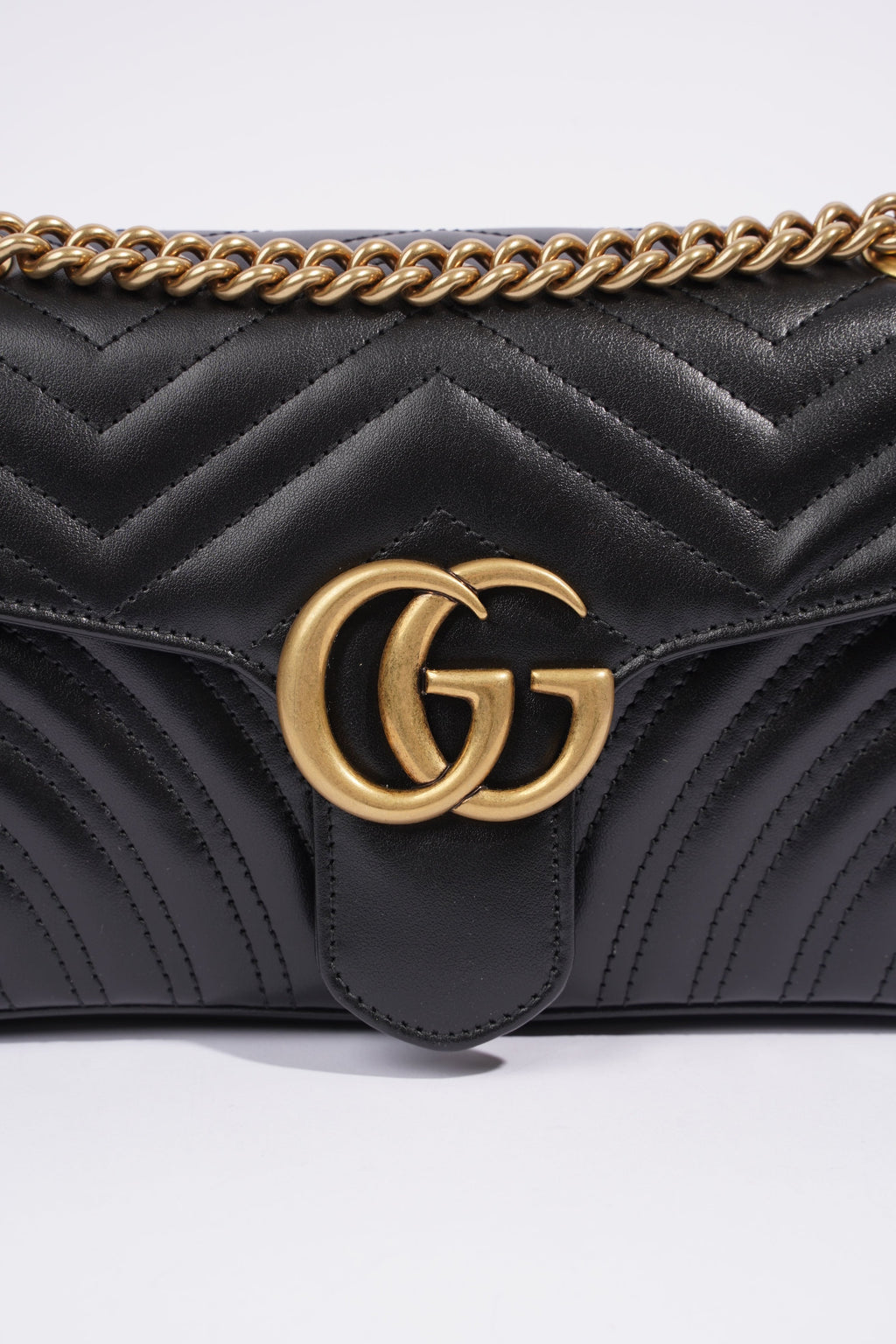 Gucci Marmont Flap Black Matelasse Leather Small