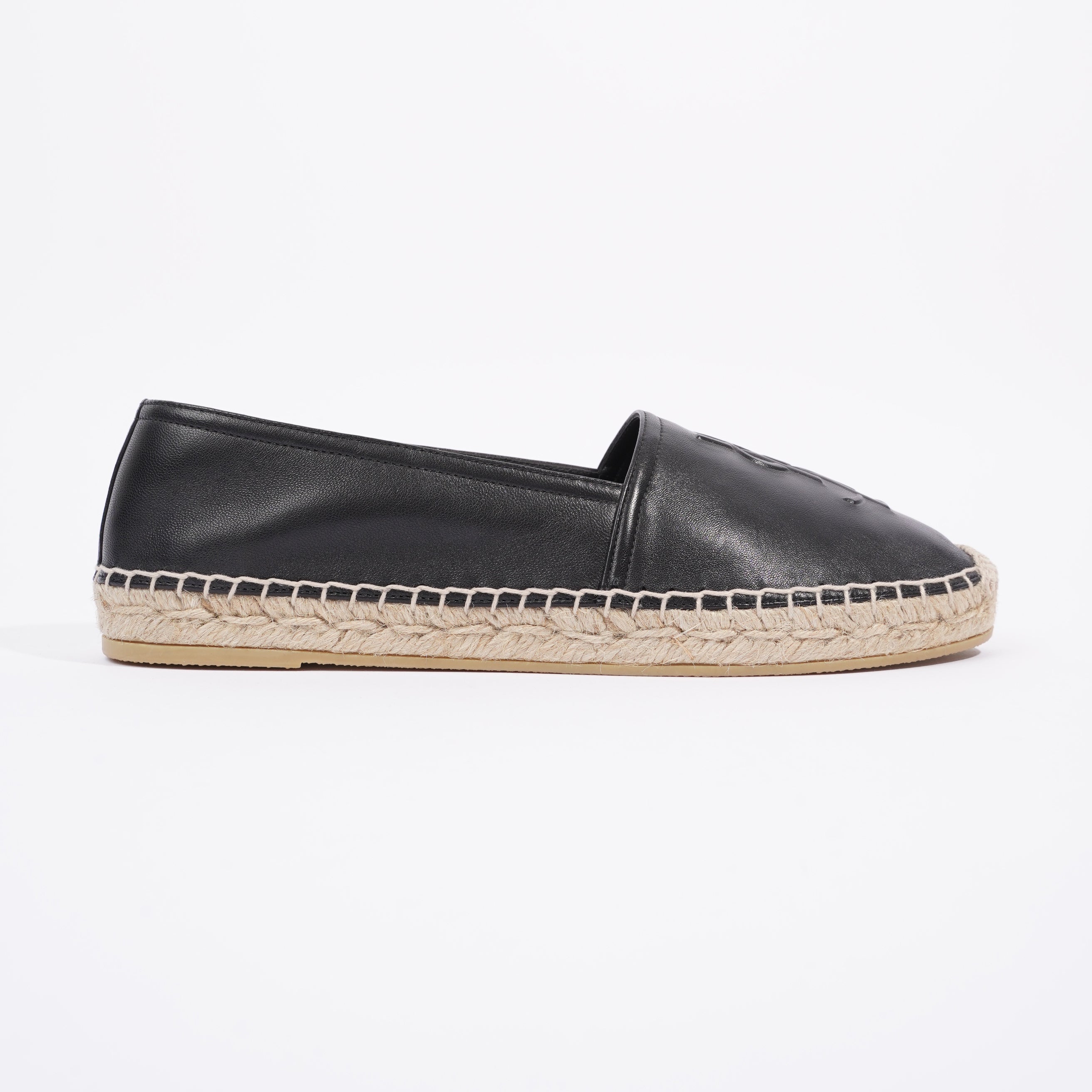 Saint Laurent Espadrilles Black Leather EU 39 UK 6