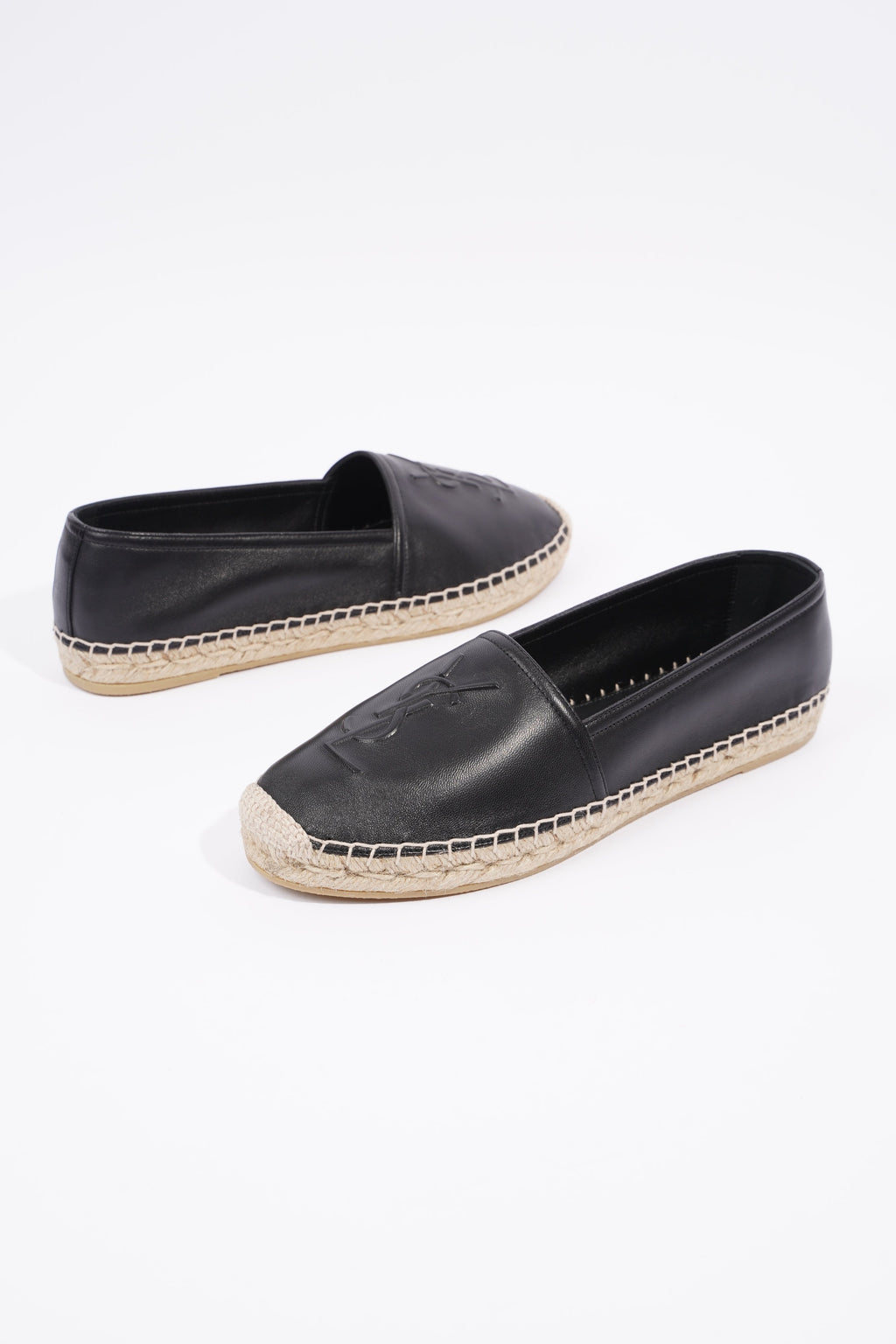 Saint Laurent Espadrilles Black Leather EU 39 UK 6