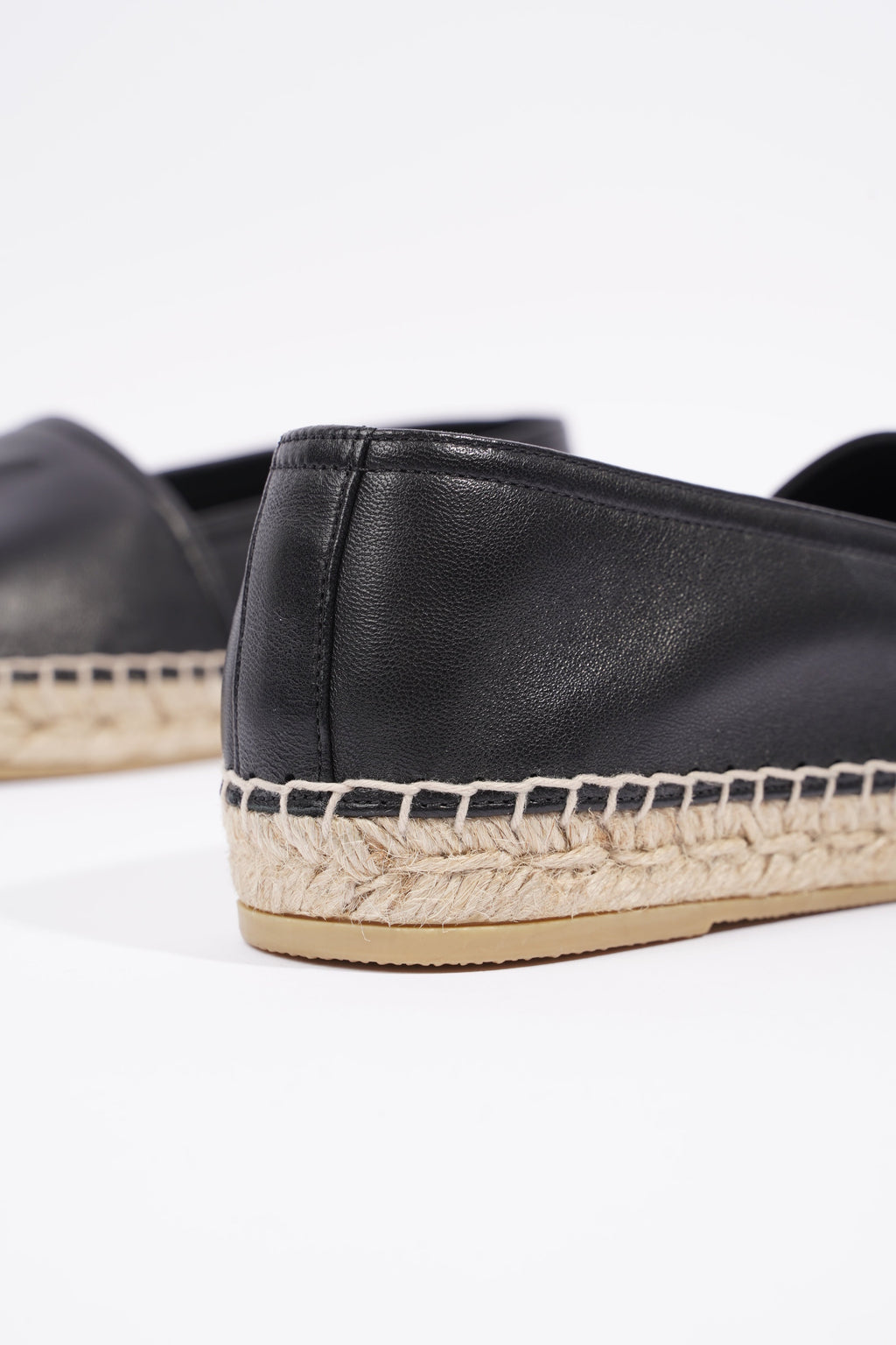 Saint Laurent Espadrilles Black Leather EU 39 UK 6