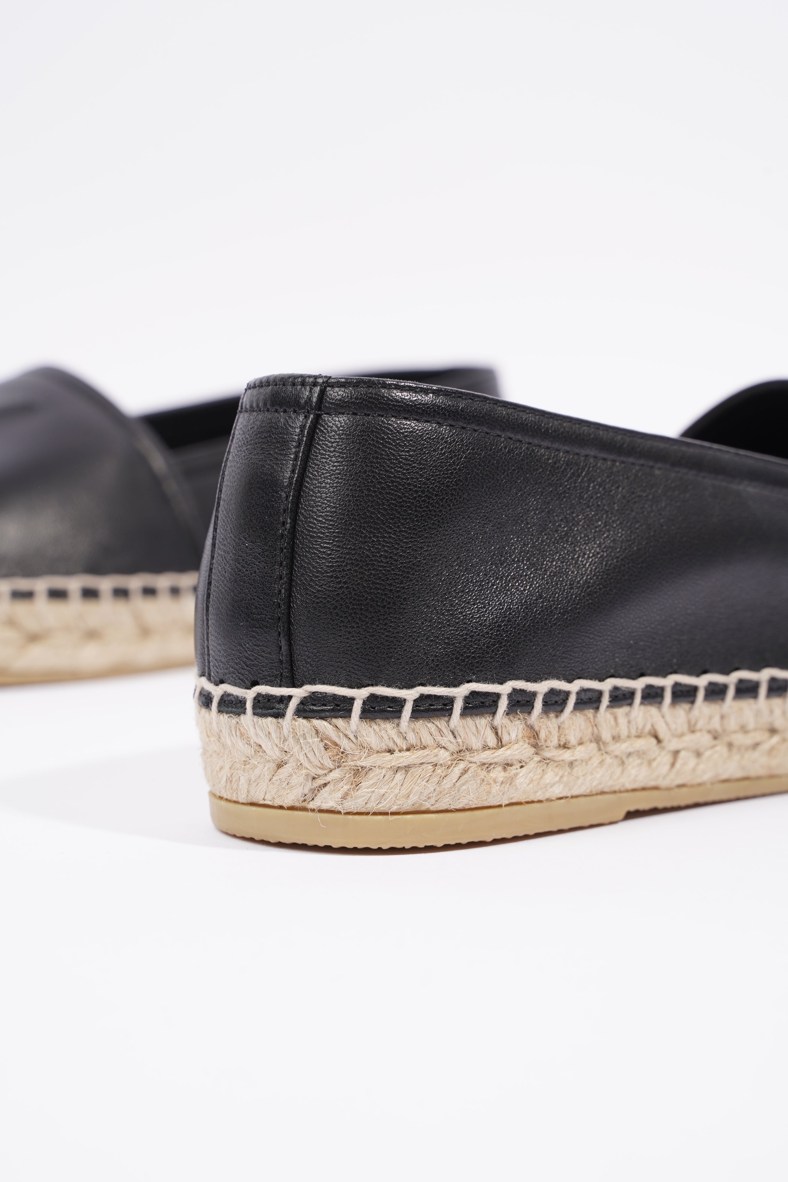 Saint Laurent Espadrilles Black Leather EU 39 UK 6