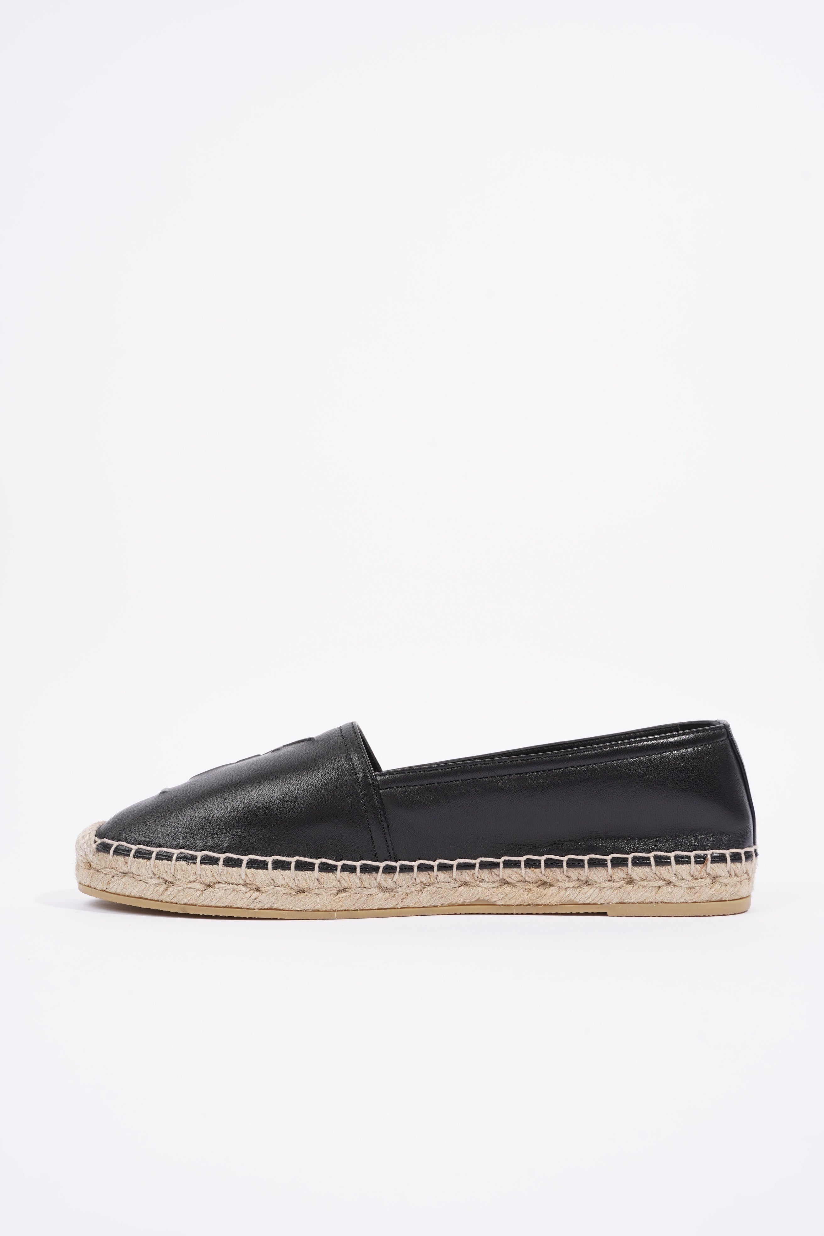 Saint Laurent Espadrilles Black Leather EU 39 UK 6
