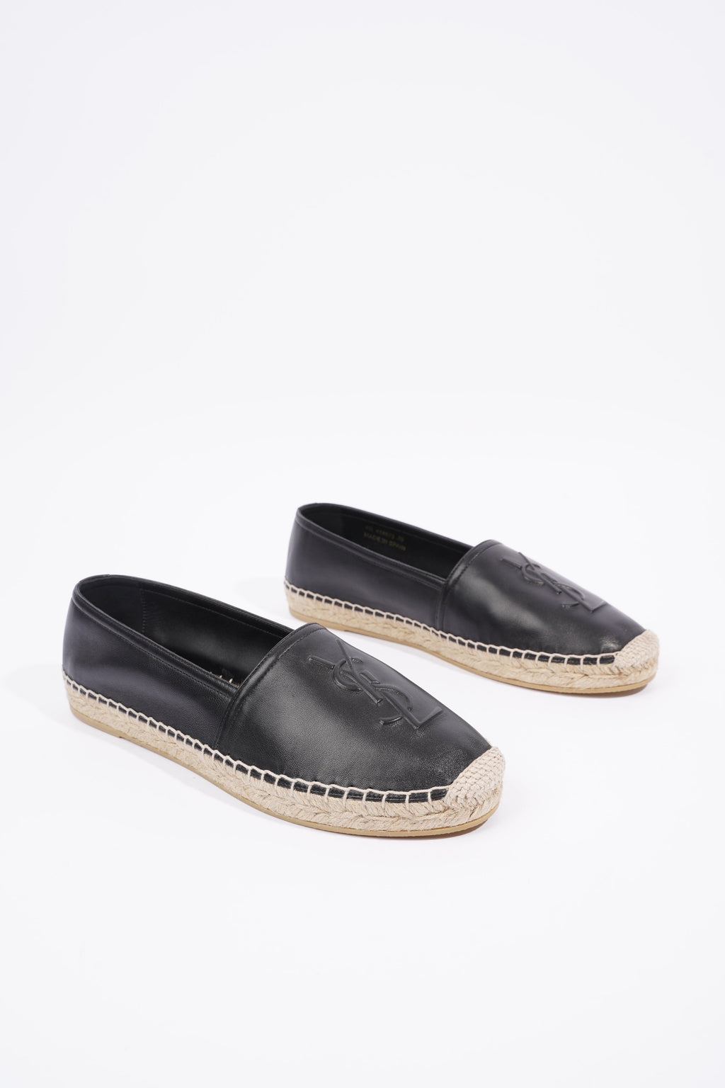 Saint Laurent Espadrilles Black Leather EU 39 UK 6