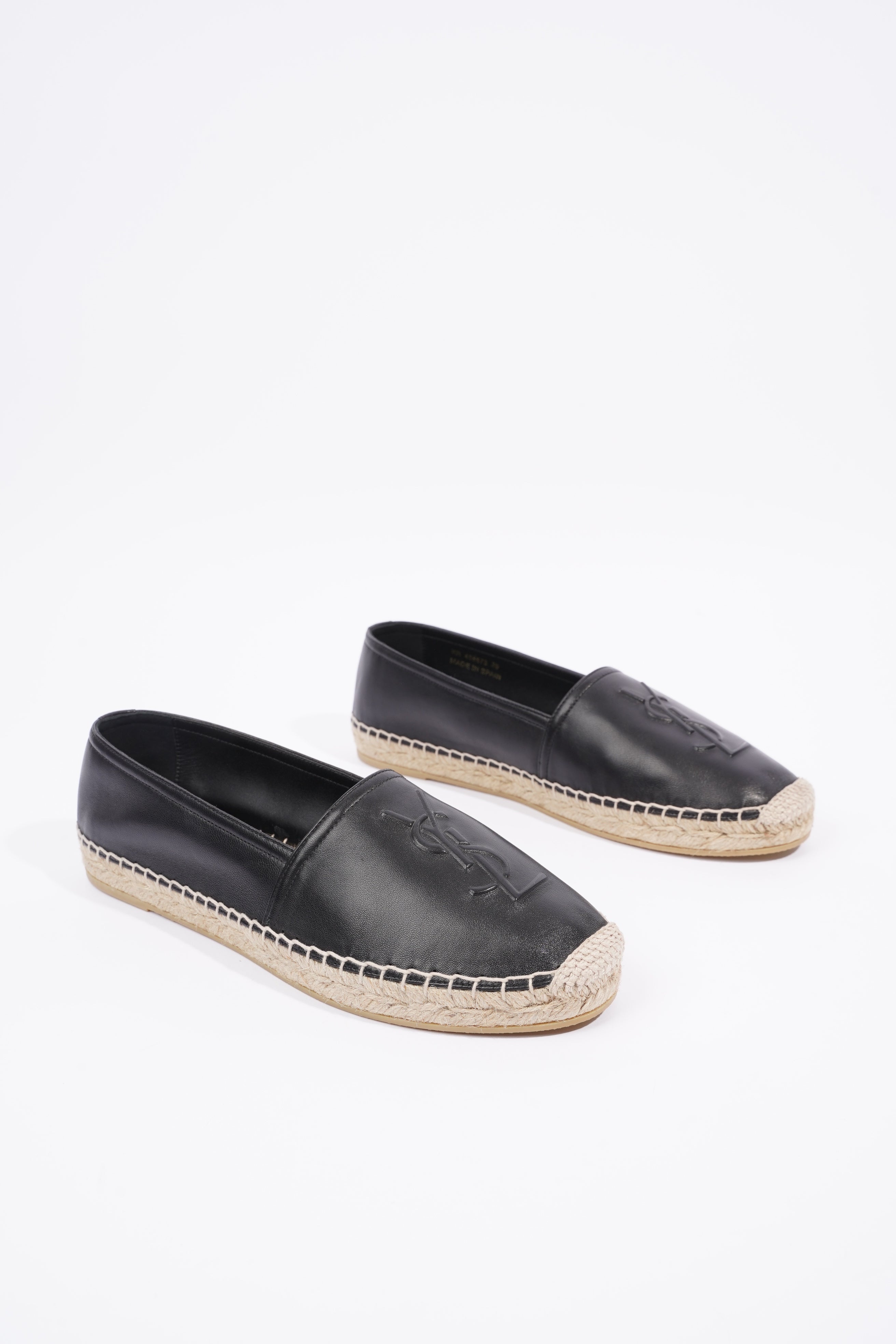 Saint Laurent Espadrilles Black Leather EU 39 UK 6