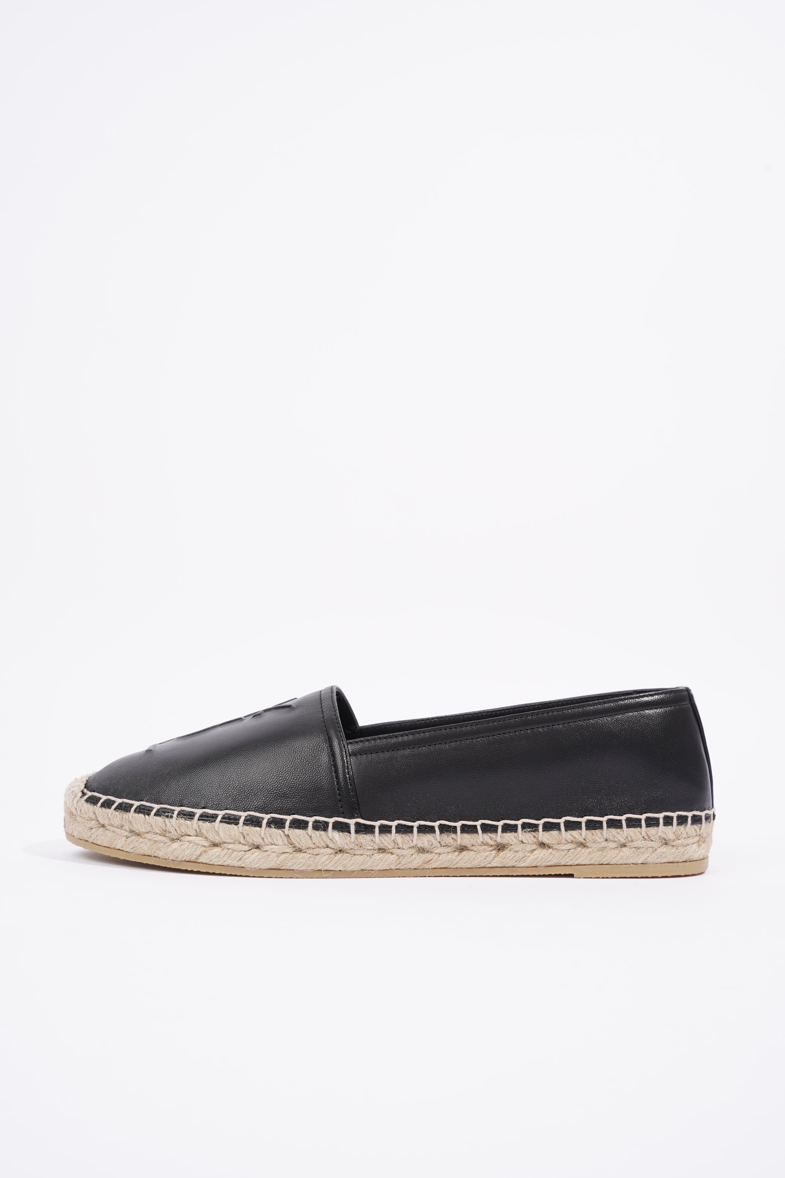 Saint Laurent Espadrilles Black Leather EU 39 UK 6