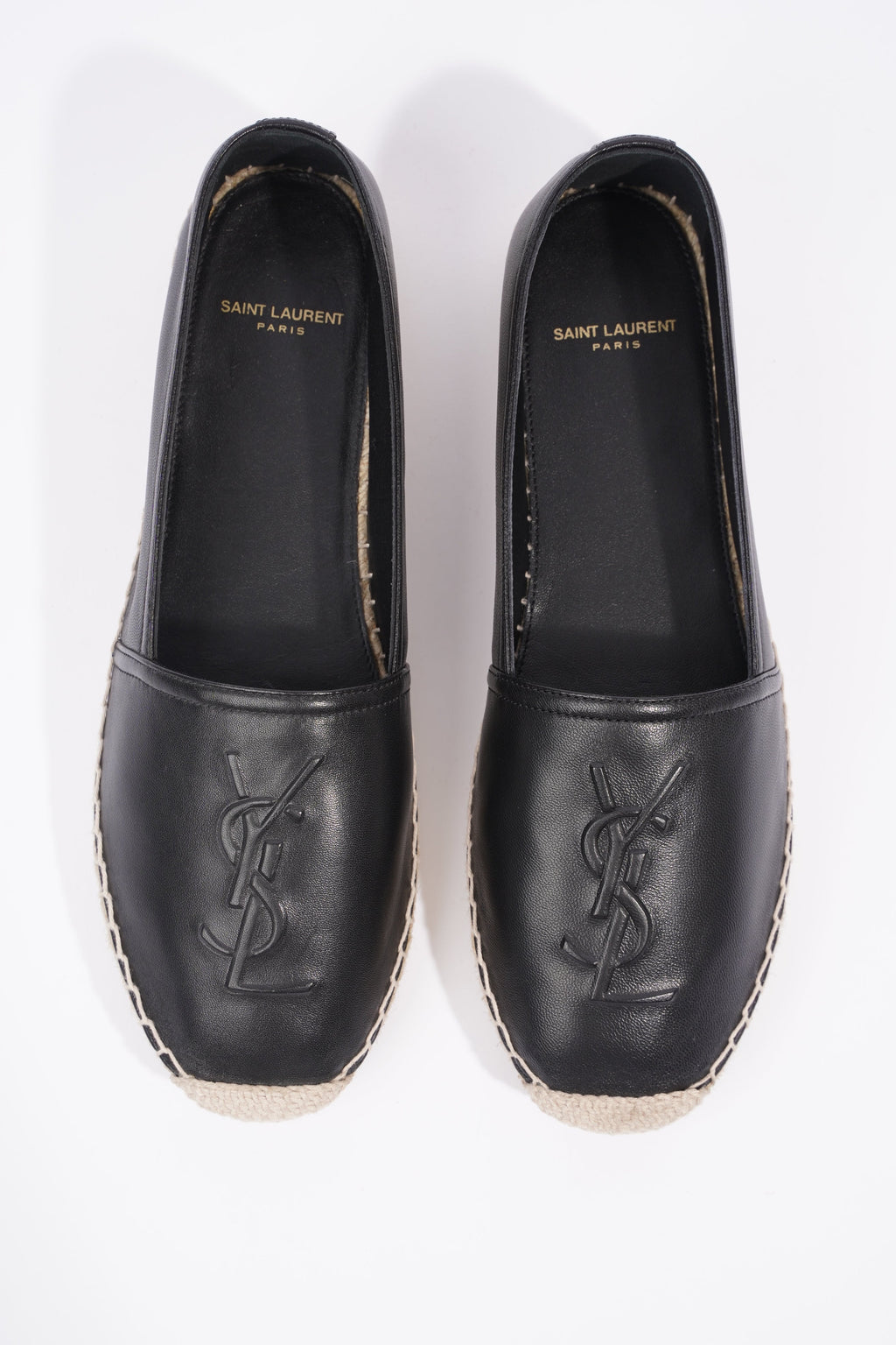 Saint Laurent Espadrilles Black Leather EU 39 UK 6
