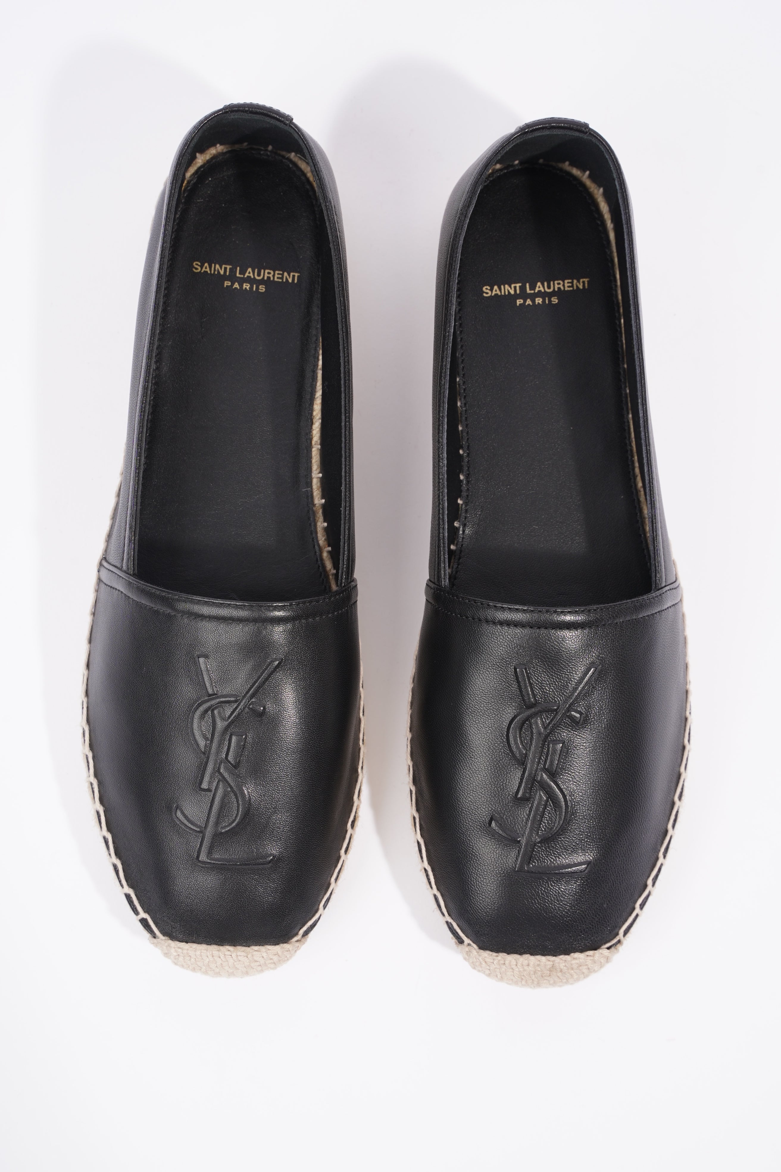 Saint Laurent Espadrilles Black Leather EU 39 UK 6