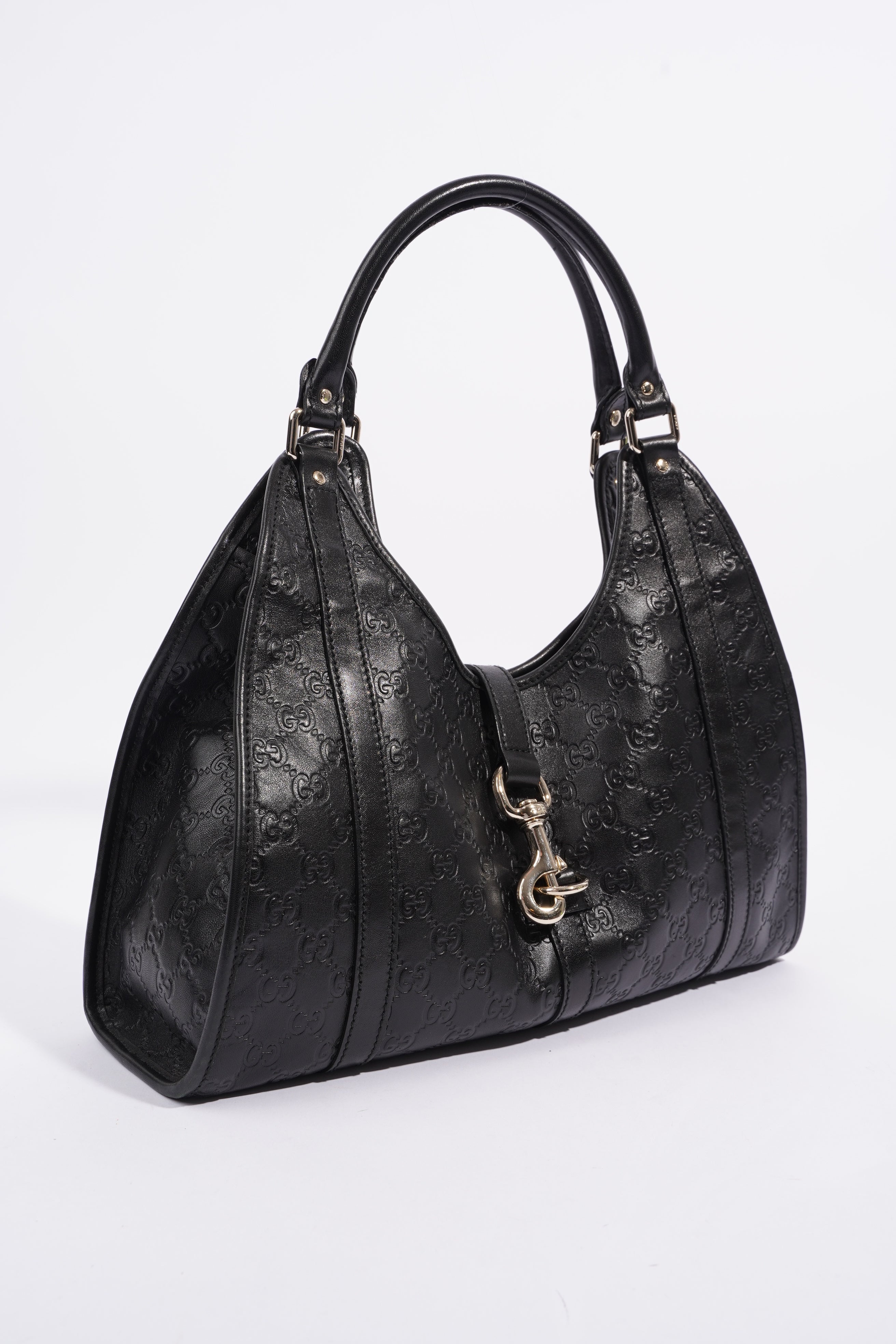 Gucci Jackie Black GG Supreme Leather