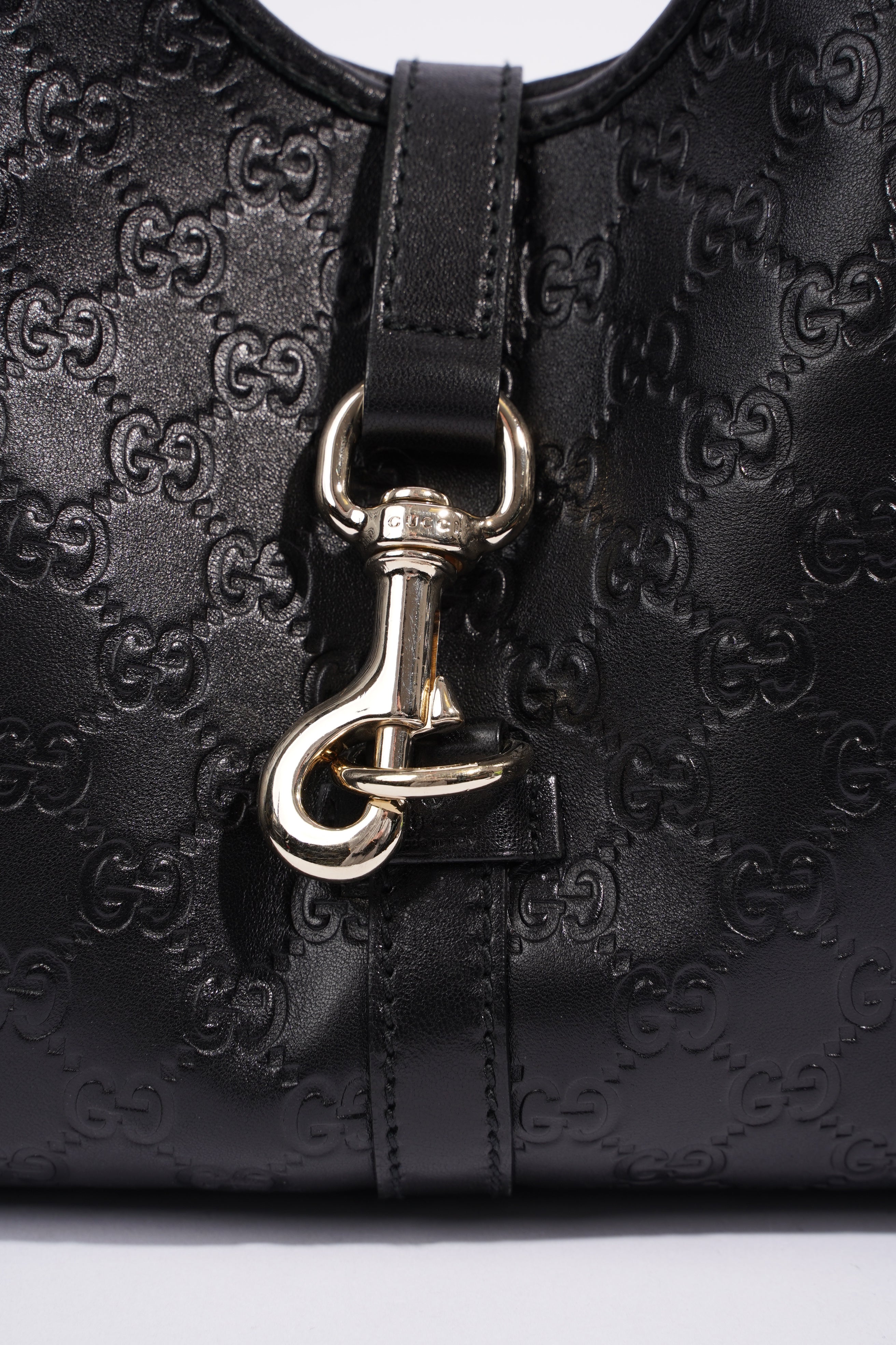 Gucci Jackie Black GG Supreme Leather