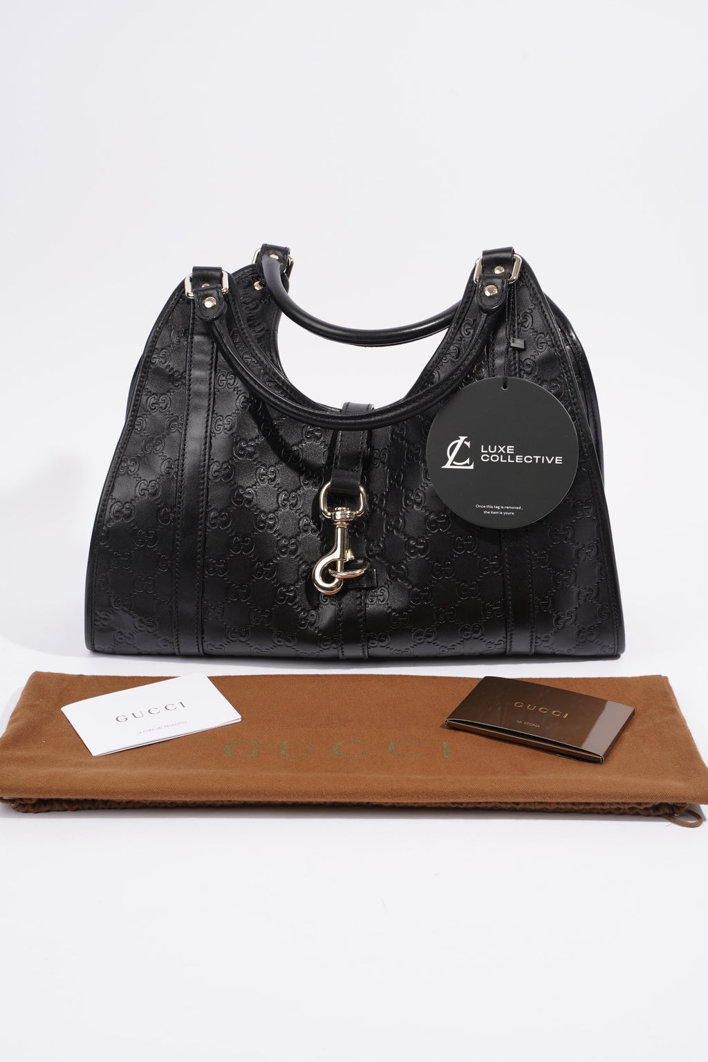 Gucci Jackie Black GG Supreme Leather