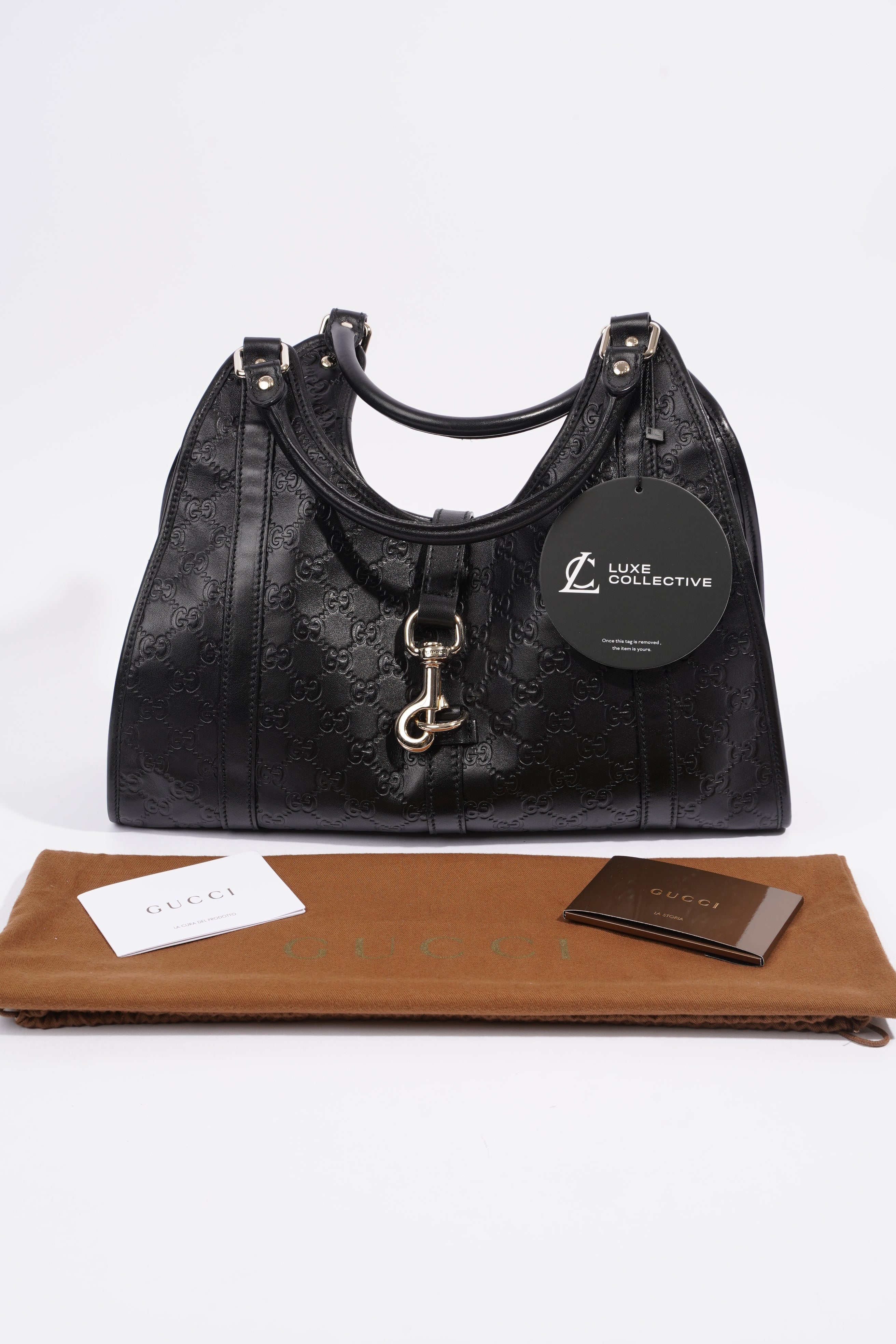 Gucci Jackie Black GG Supreme Leather
