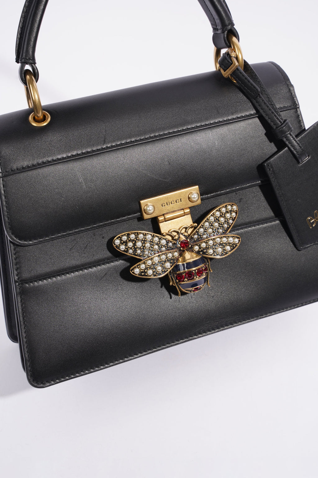 Gucci Queen Margaret Top Handle Black Leather