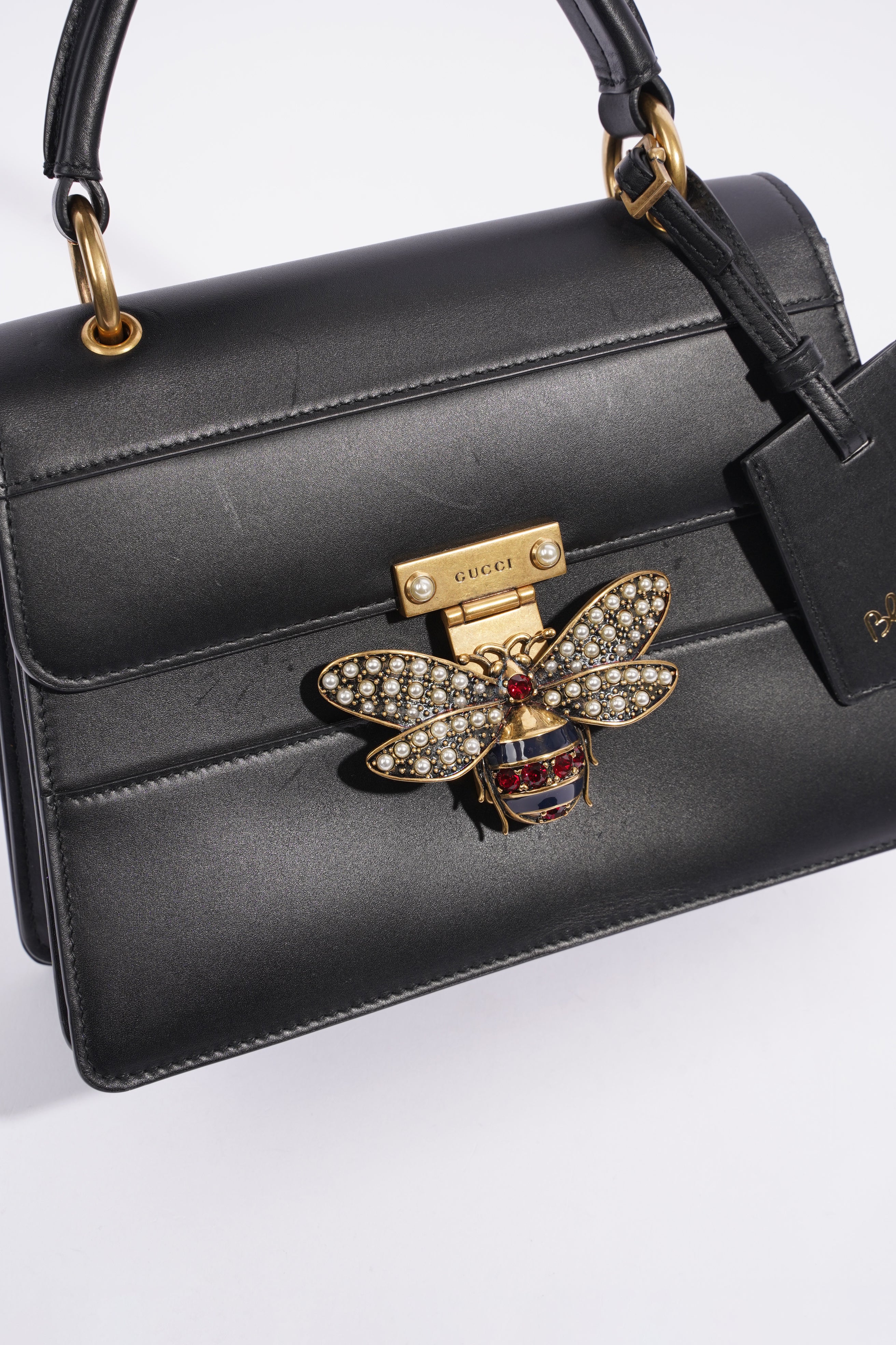 Gucci Queen Margaret Top Handle Black Leather
