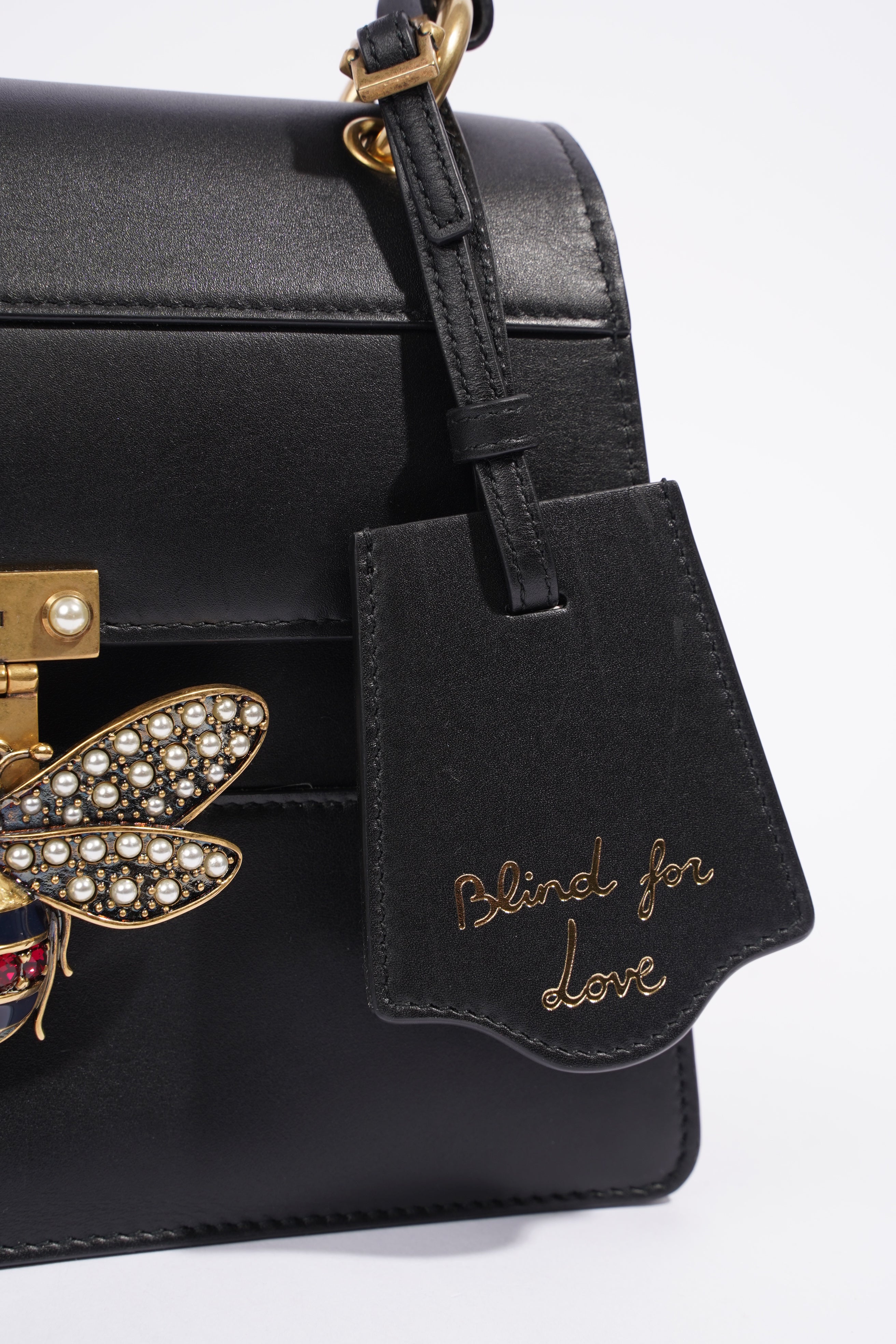 Gucci Queen Margaret Top Handle Black Leather