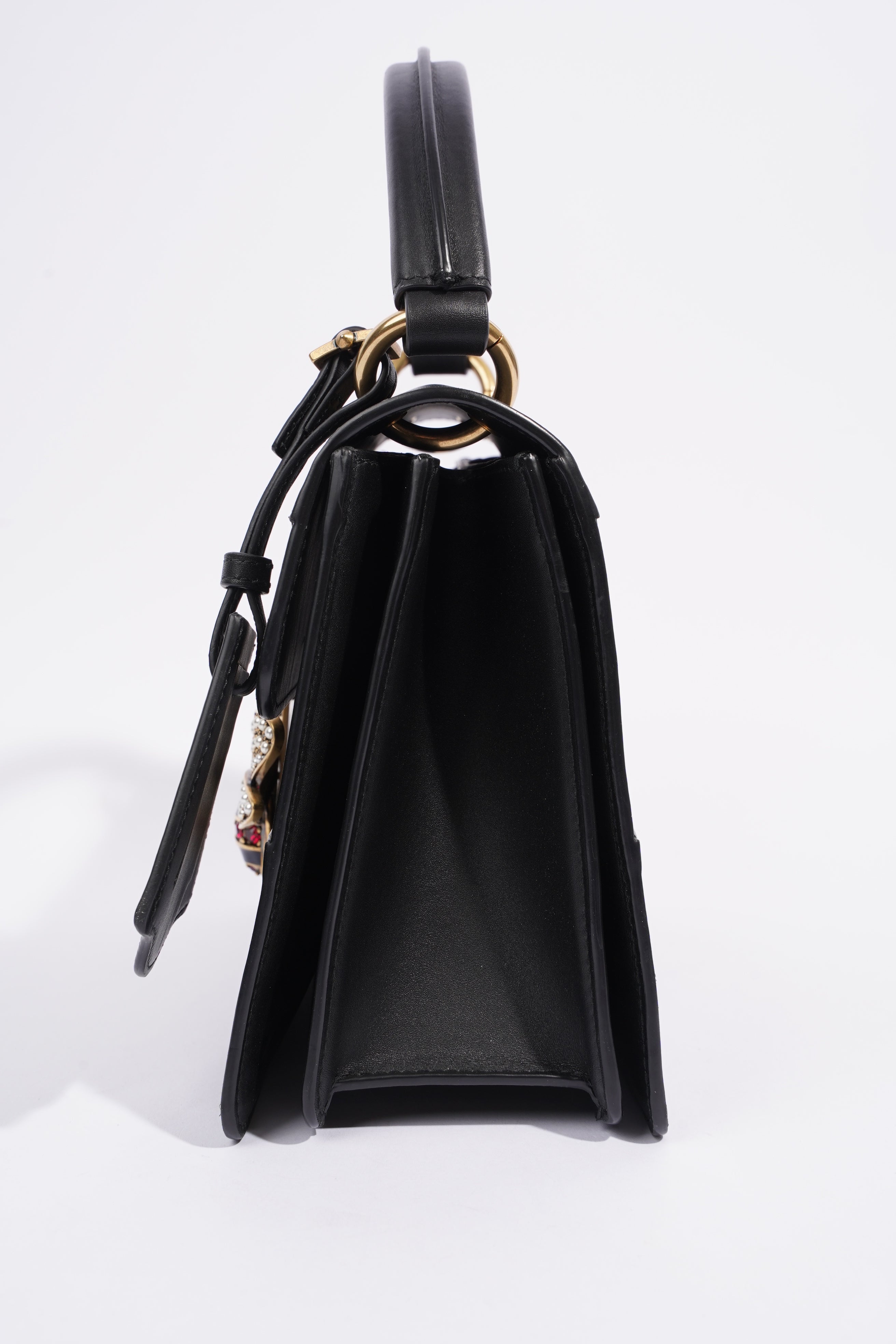 Gucci Queen Margaret Top Handle Black Leather