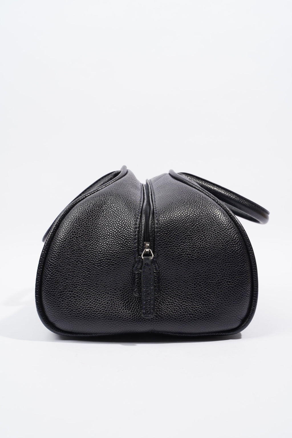 Chanel Quilted Leather Handbag Navy Caviar Leather