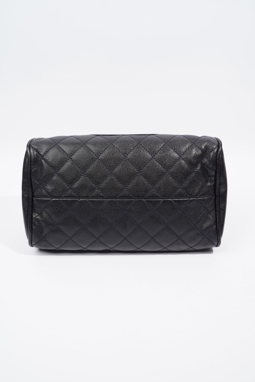 Chanel Quilted Leather Handbag Navy Caviar Leather