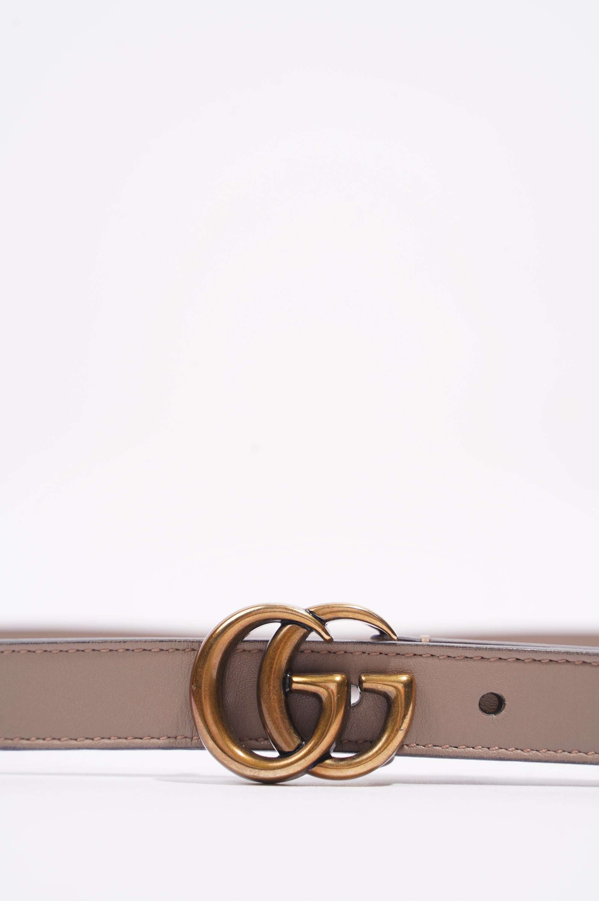 Gucci GG Marmont Belt Nude / Gold Leather 85cm