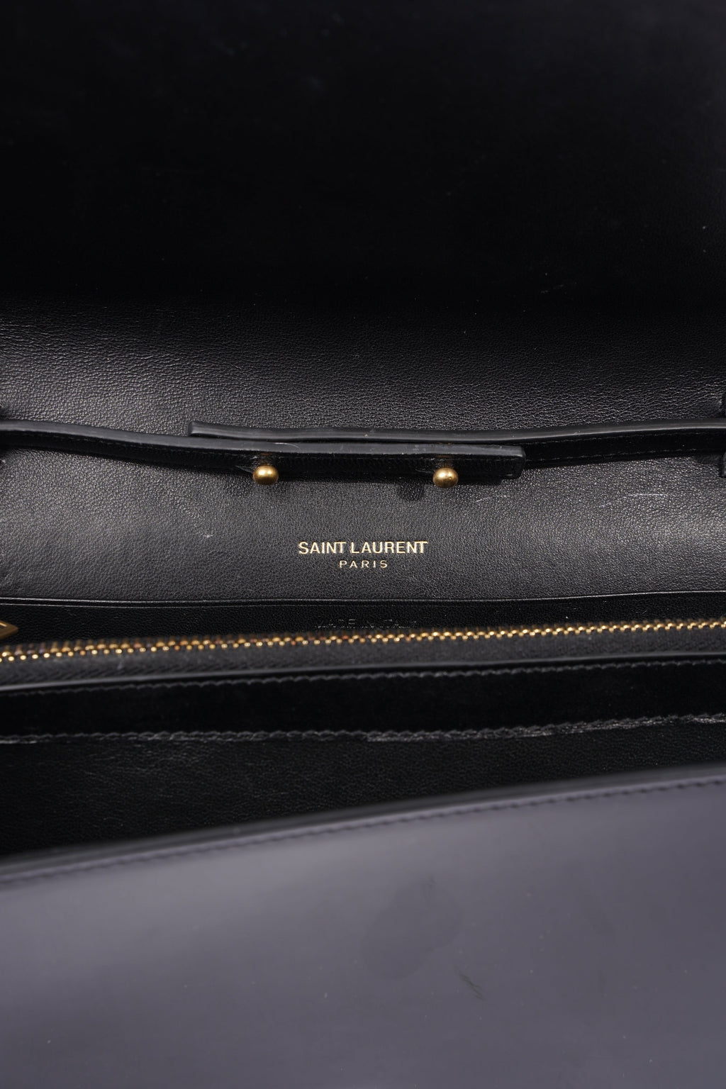 Saint Laurent Chain Wallet Black Patent Leather