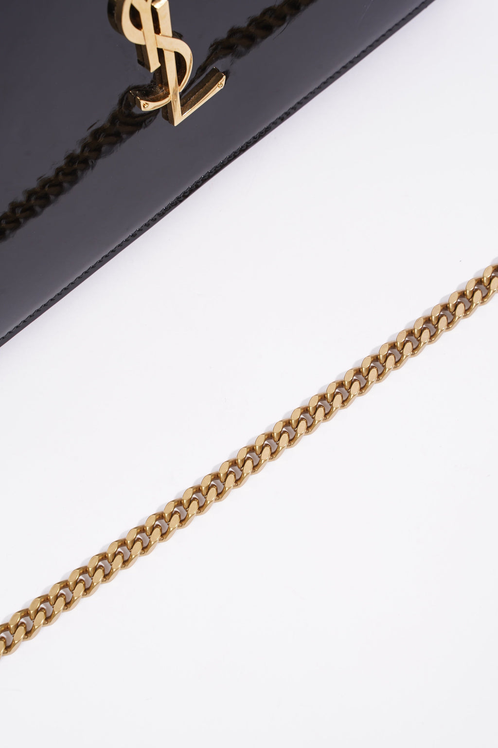Saint Laurent Chain Wallet Black Patent Leather