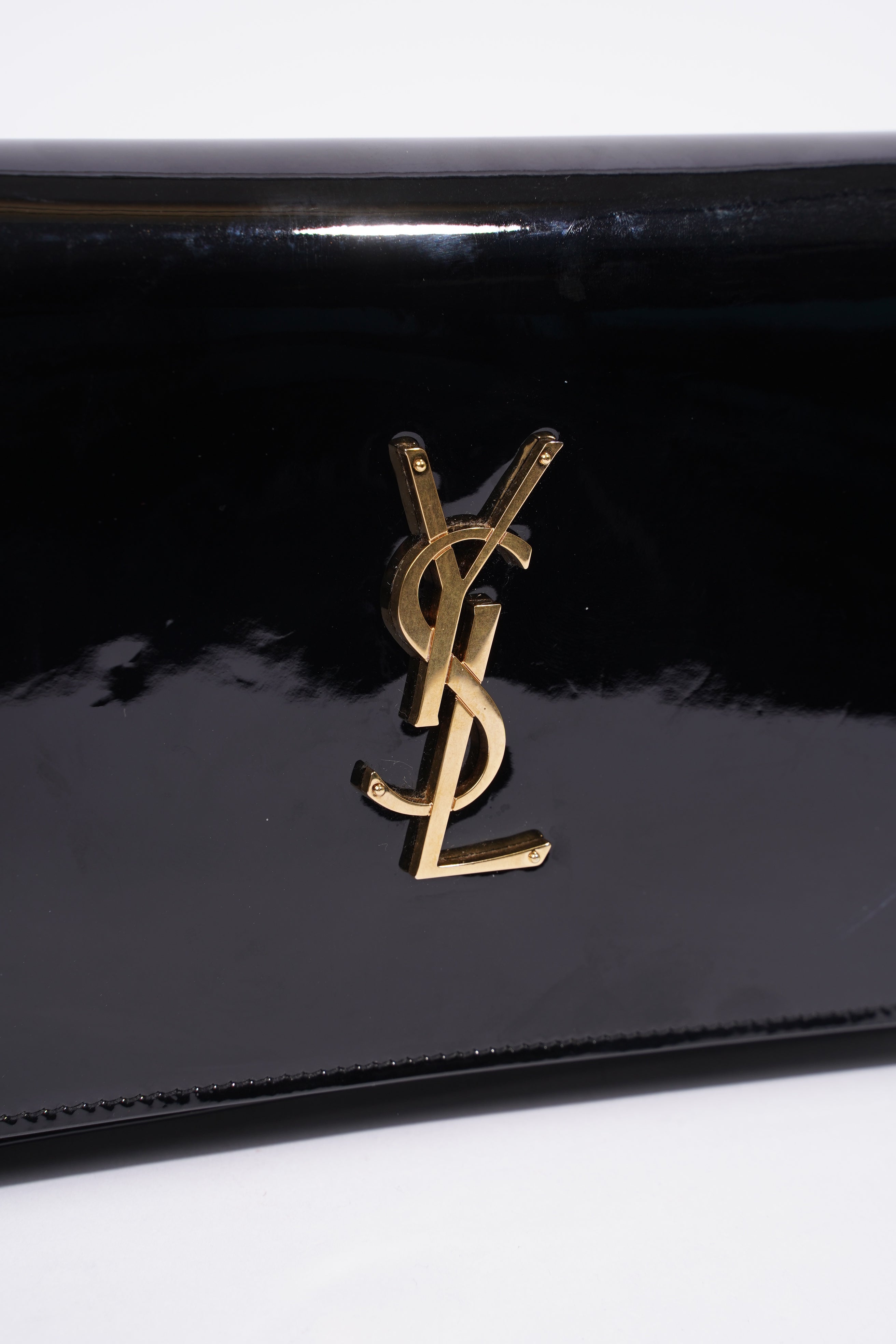 Saint Laurent Chain Wallet Black Patent Leather
