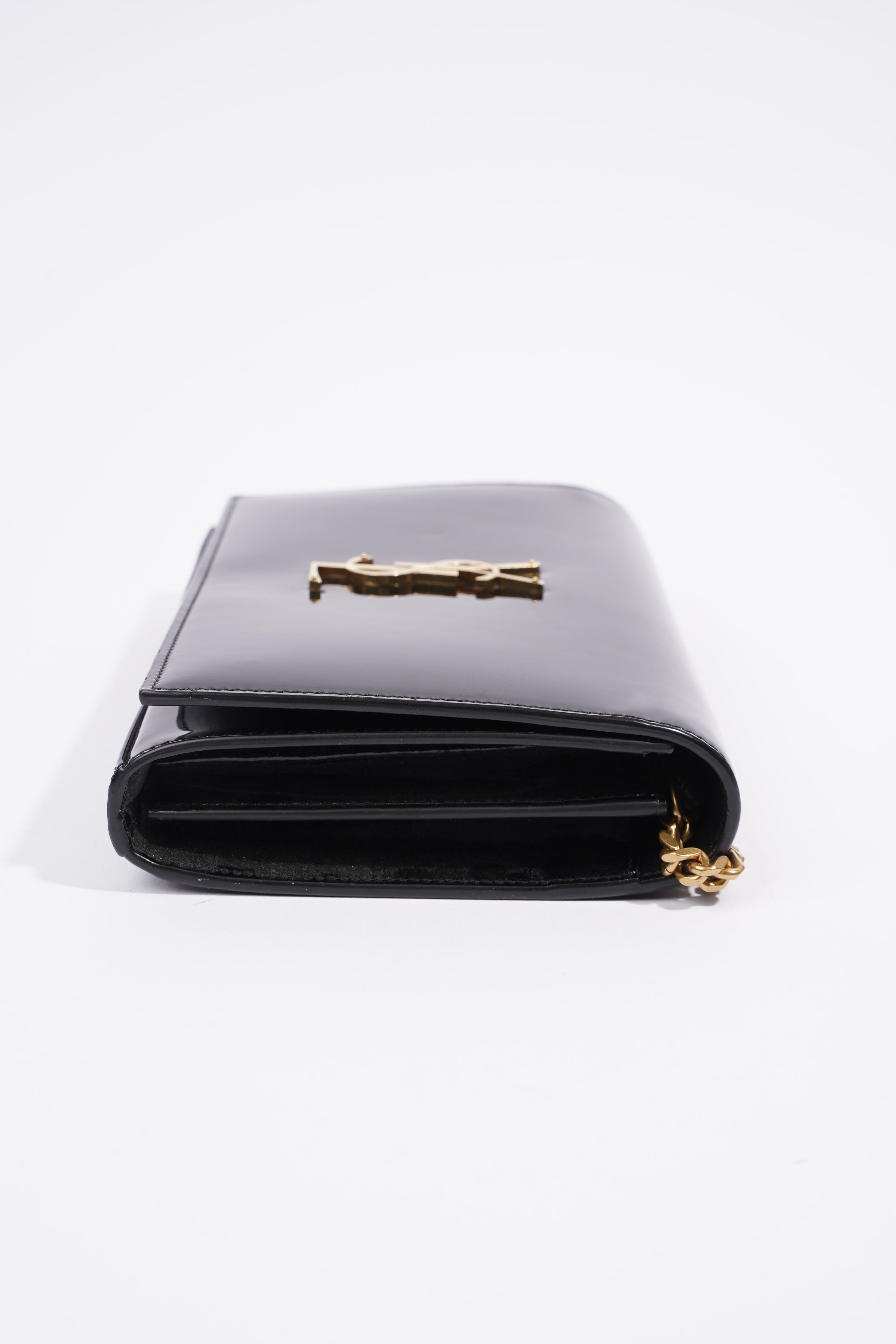 Saint Laurent Chain Wallet Black Patent Leather