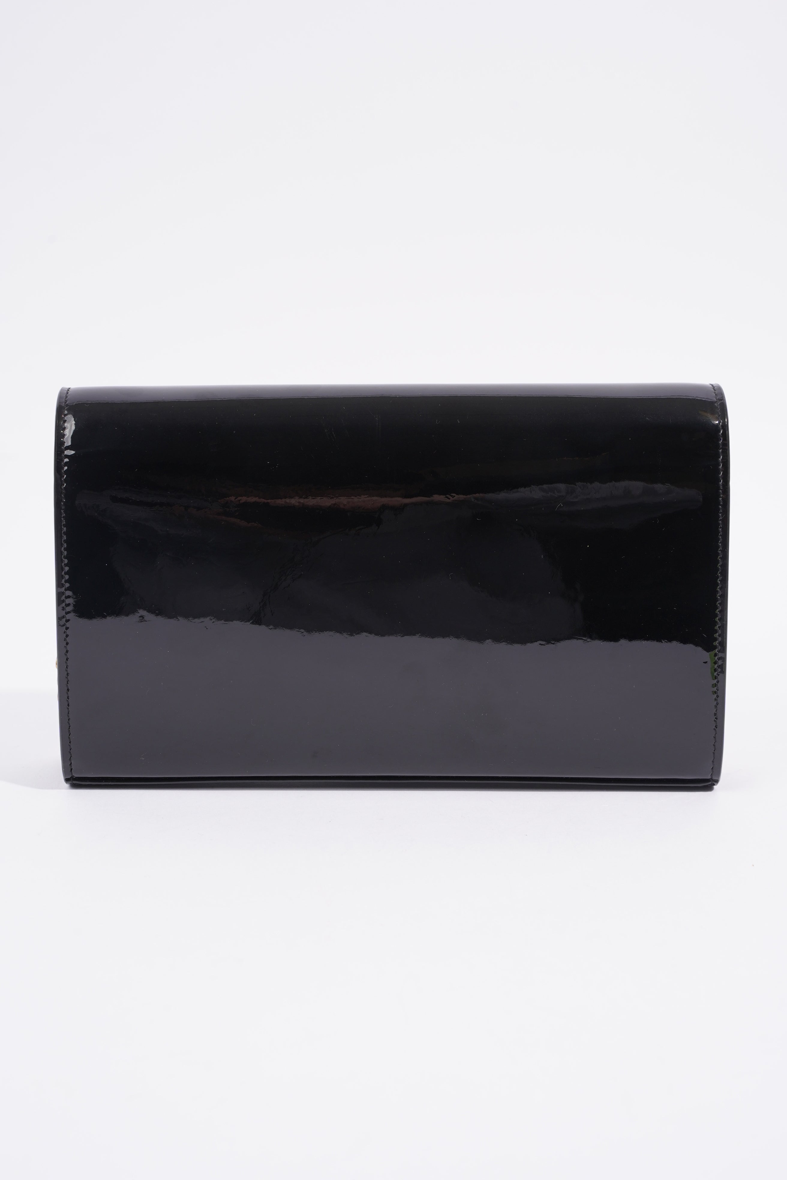 Saint Laurent Chain Wallet Black Patent Leather