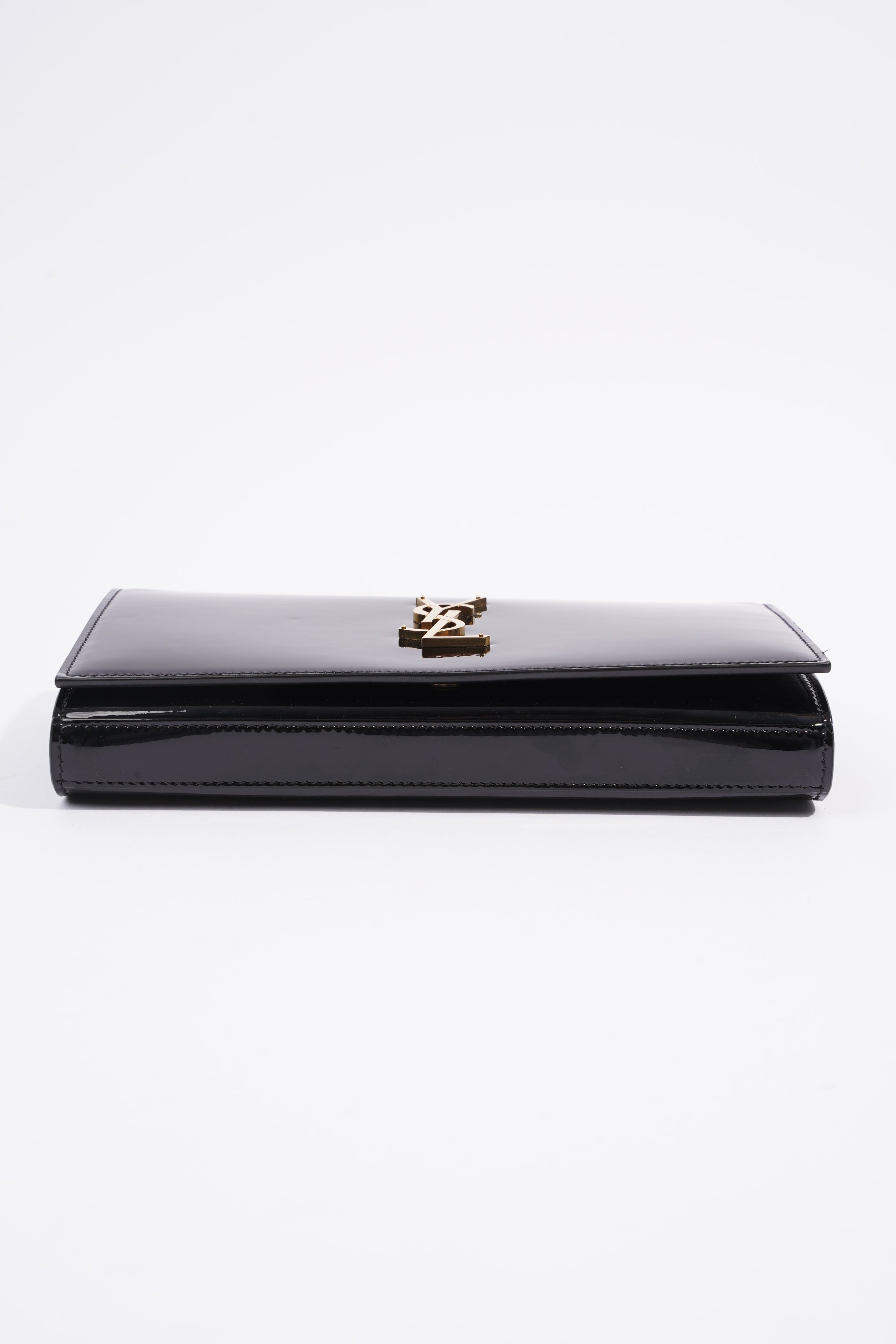 Saint Laurent Chain Wallet Black Patent Leather