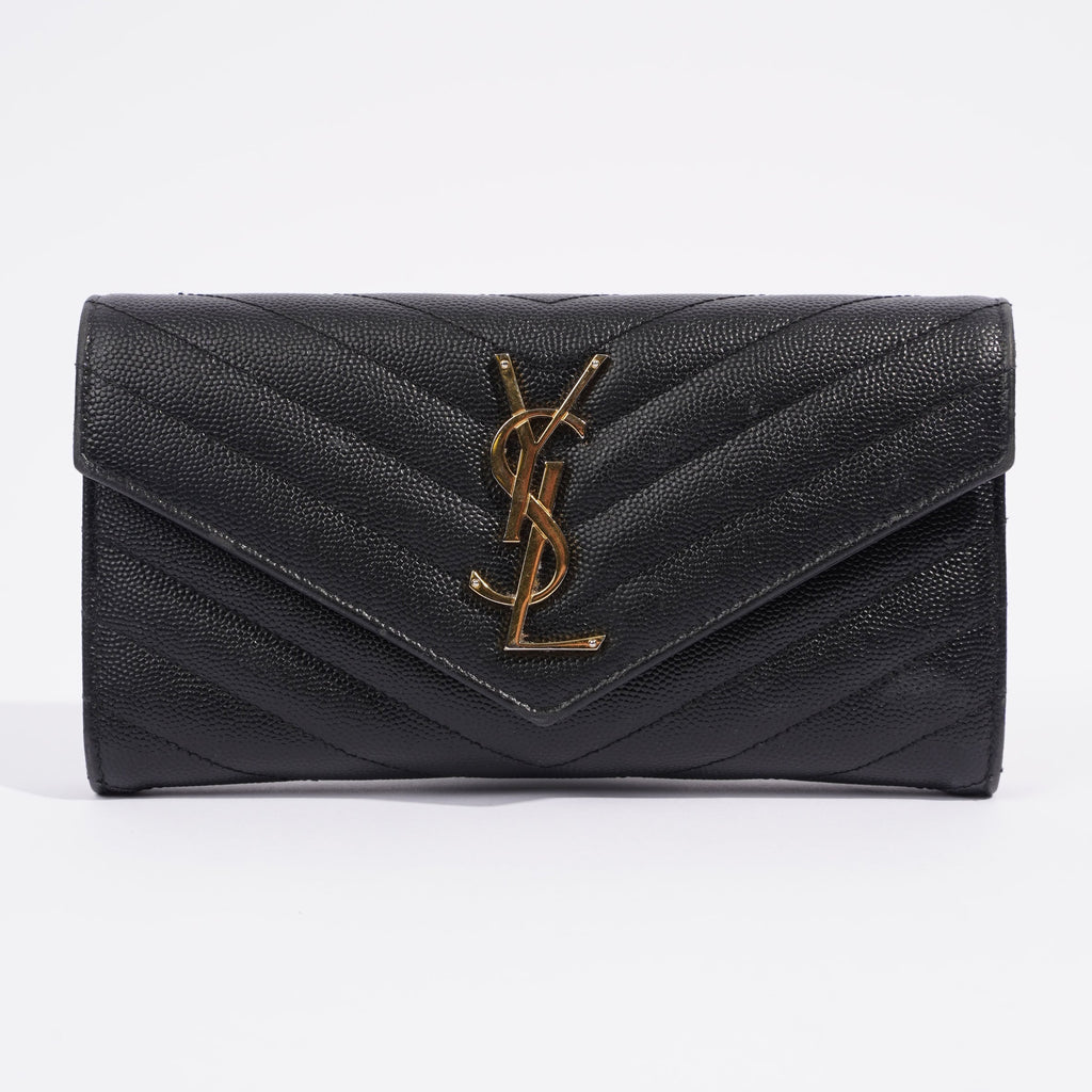 Saint Laurent Cassandre Matelasse Black Embossed Leather Large
